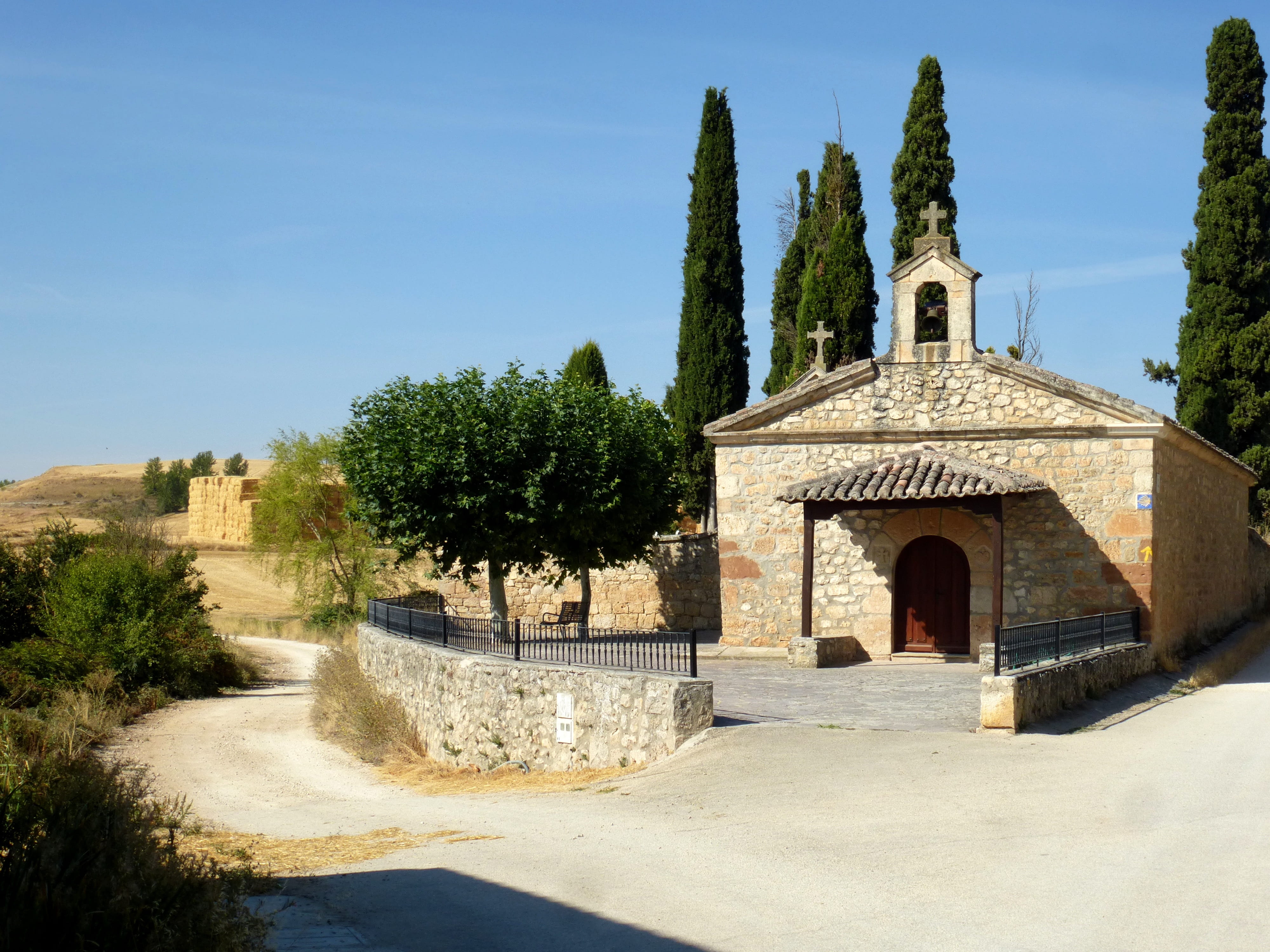 hermitage, built structure, spain, building, way of st james, the past, place of worship, romanesque, plant, clear sky, camino santiago, sunlight, history, HD Wallpaper