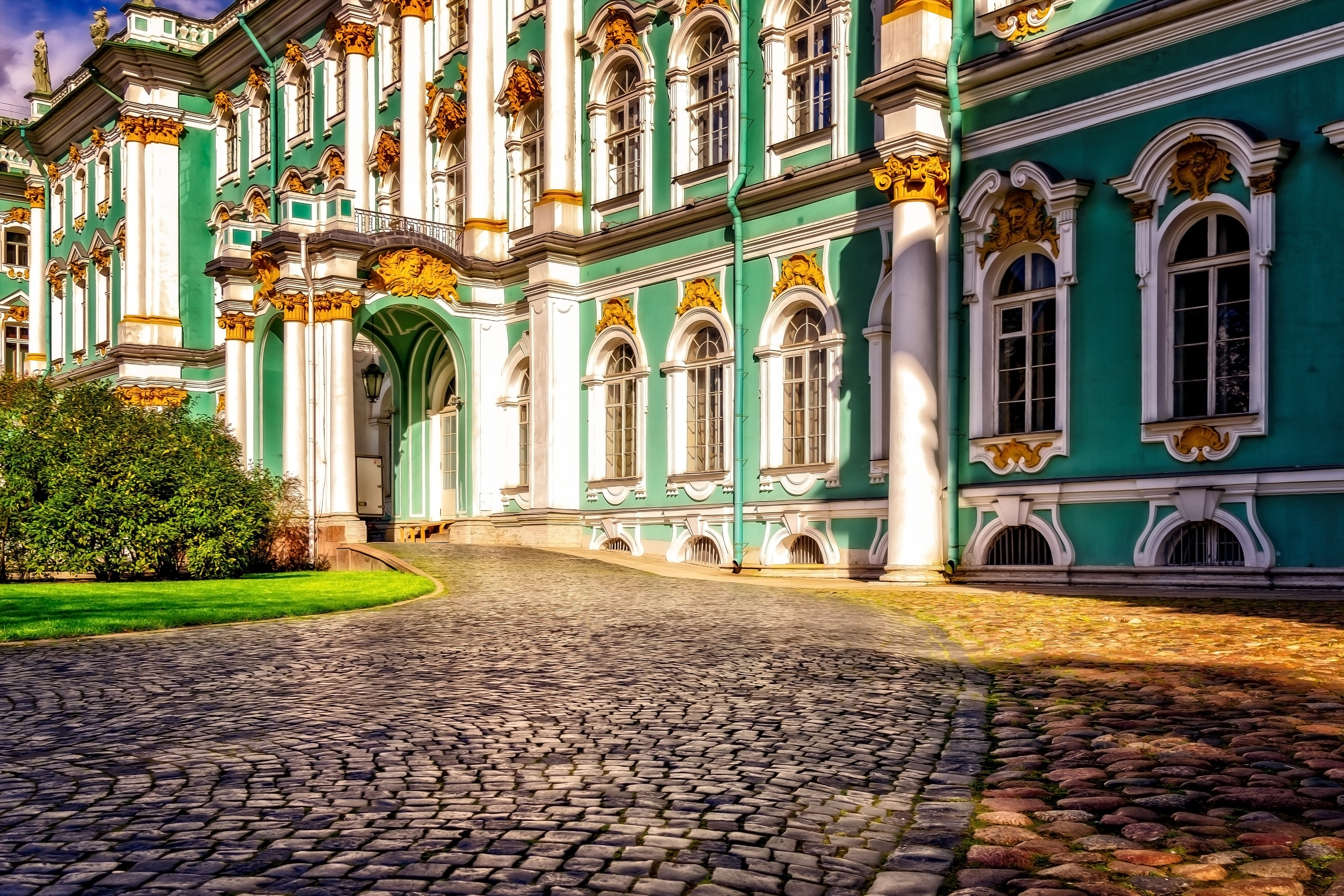 world heritage, paved, building, arch, architectural column, colonnade, paving stones, travel destinations, colorful, 5K, paving stone, access, city, building exterior, HD Wallpaper