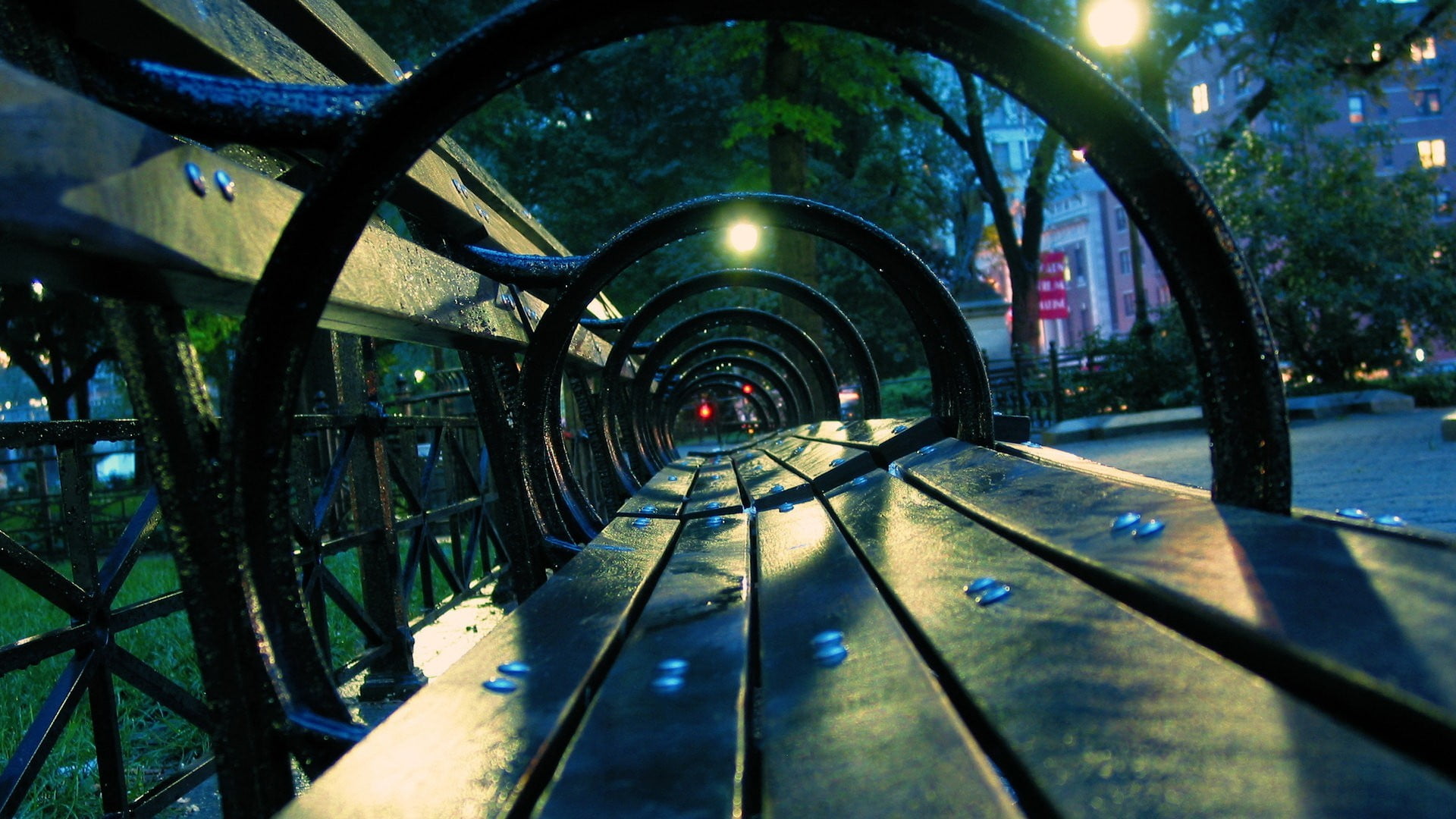 architecture, water, metal, direction, arch, railing, bridge, wheel, the way forward, plant, transportation, day, building exterior, city, worms eye view, HD Wallpaper