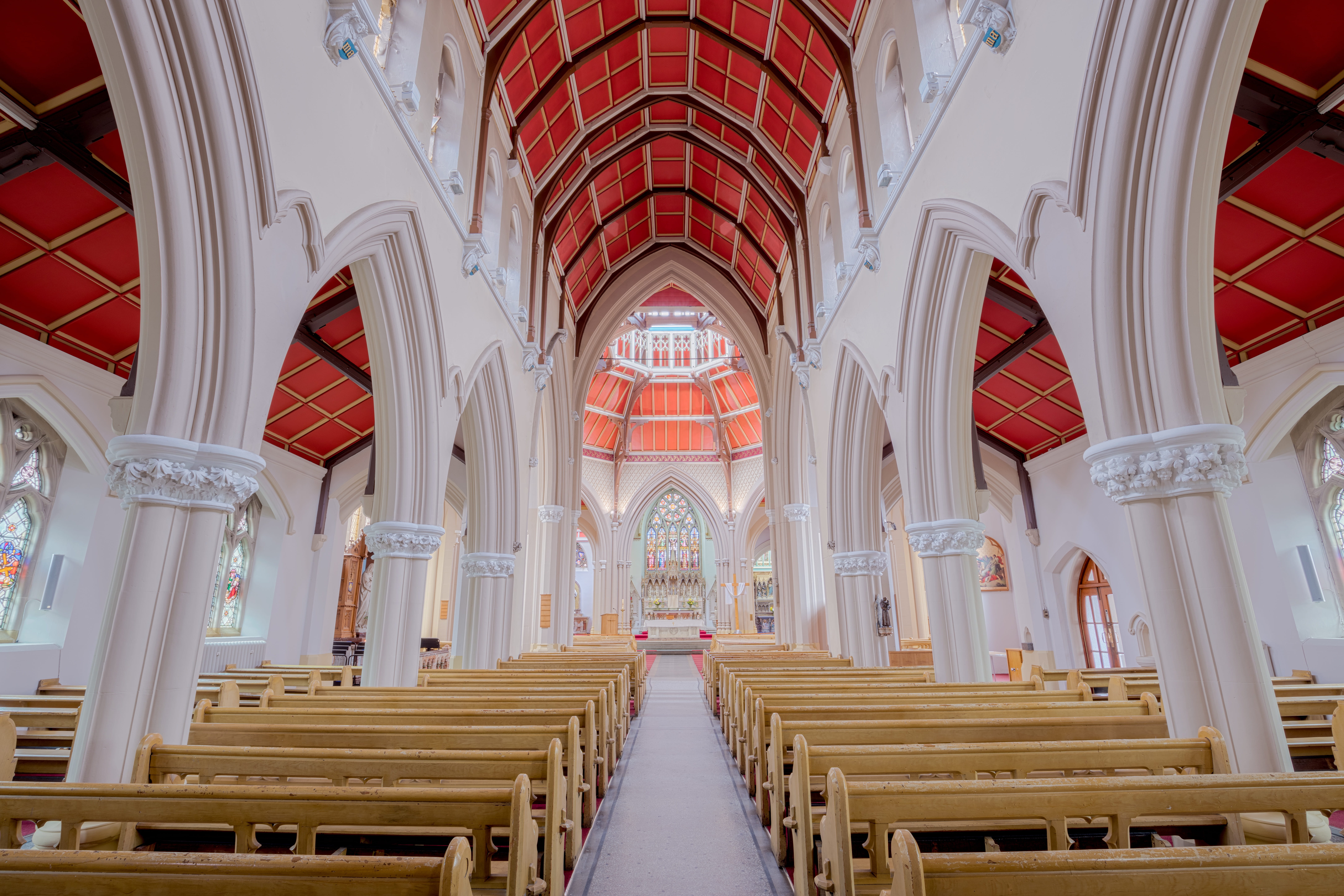 no people, holy, inside, architectural column, 8K, repetition, gothic, pray, the way forward, beautiful, old, belief, indoors, architecture and art, building, HD Wallpaper