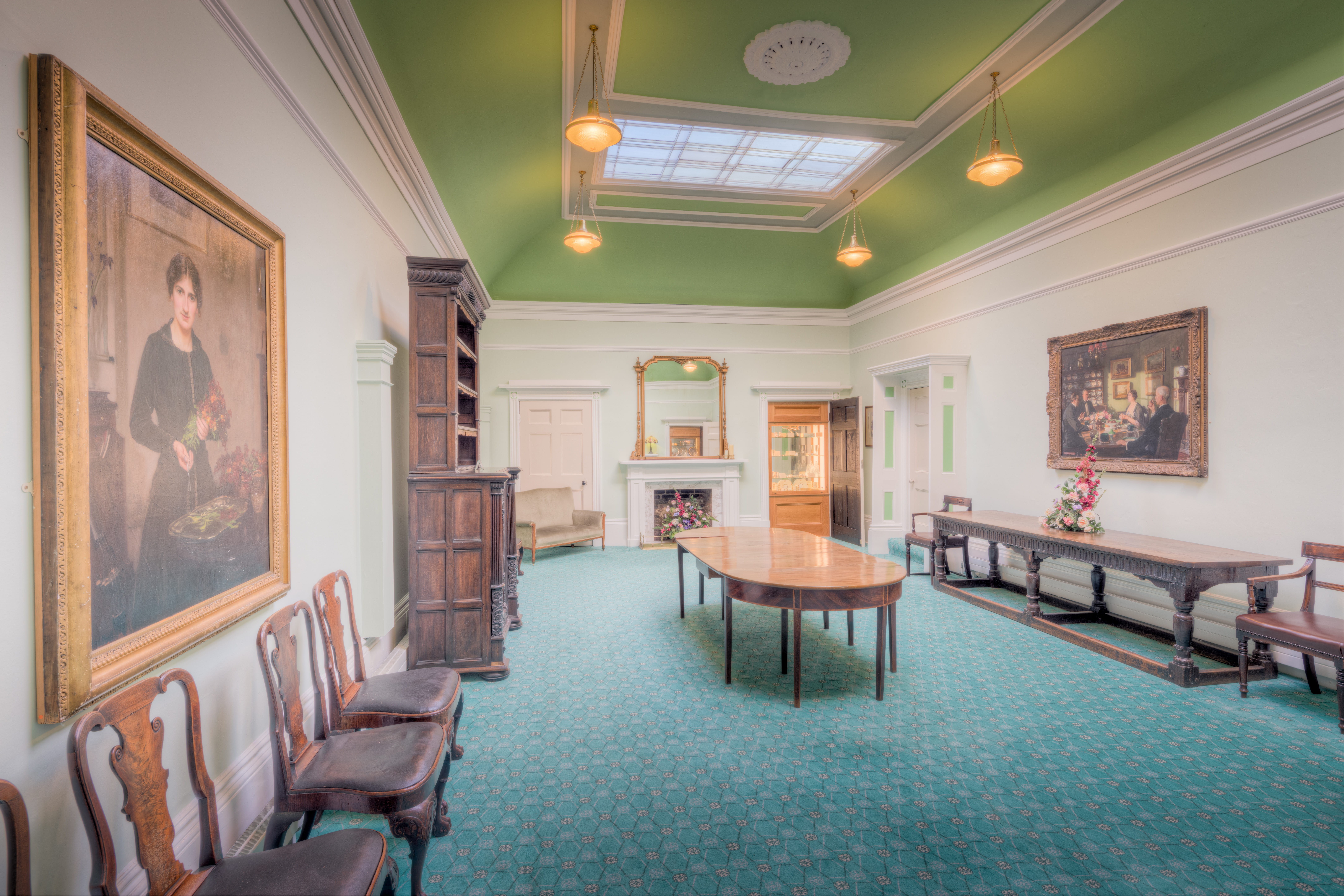 english, historical, paintings, chair, parlour, window, furniture, seat, paint, room, guildhall, built structure, illuminated, empty, lighting equipment, HD Wallpaper