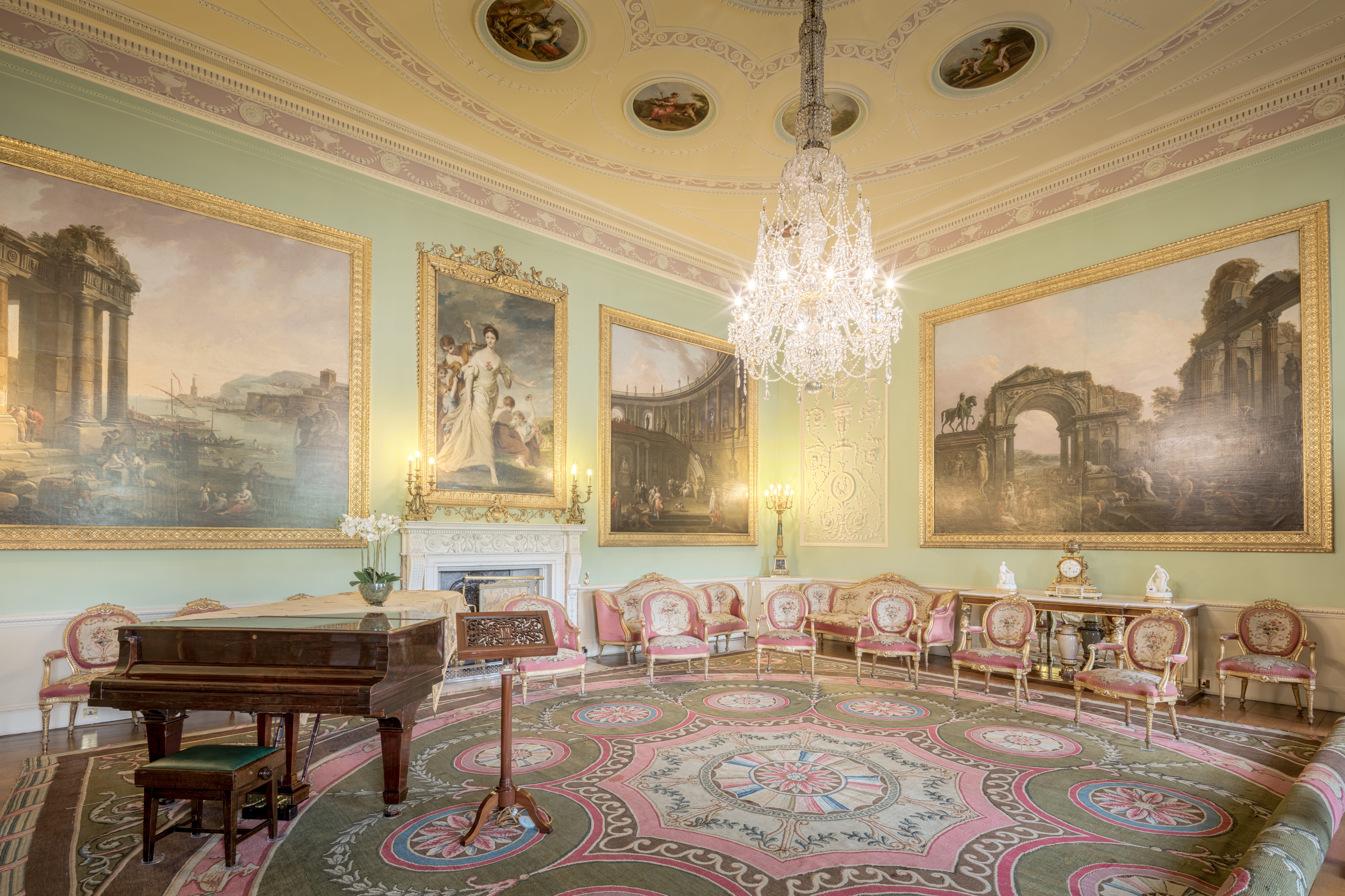 interior, furniture, piano, historic, inside, yorkshire, table, built structure, design, no people, luxury, pretty, illuminated, ceiling, chandelier, indoors, HD Wallpaper