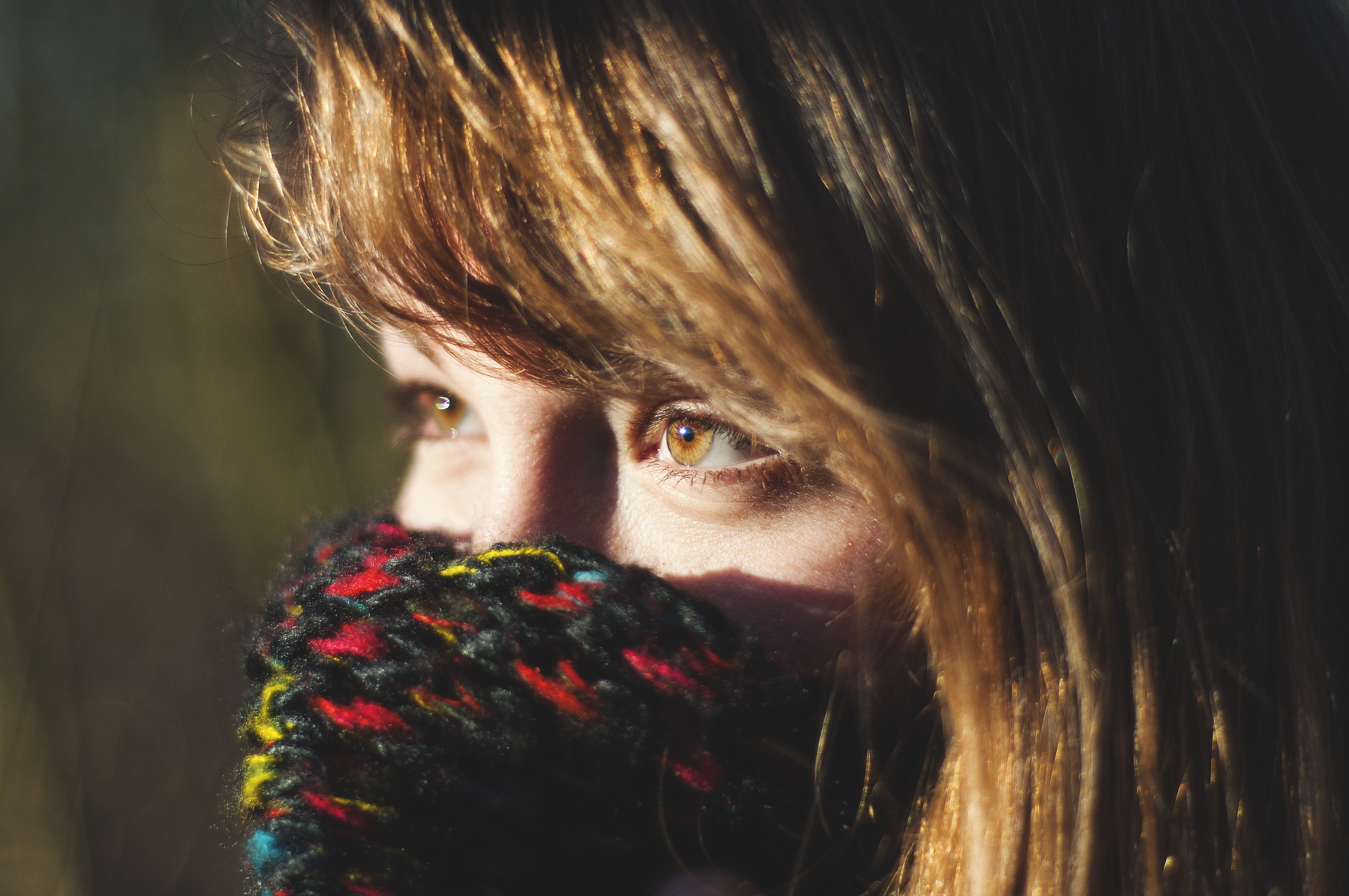 face, 4K, brunette, leisure activity, woman, headshot, beautiful woman, person, looking, hairstyle, close-up, handmade, protrait, focus, portrait, obscured face, HD Wallpaper
