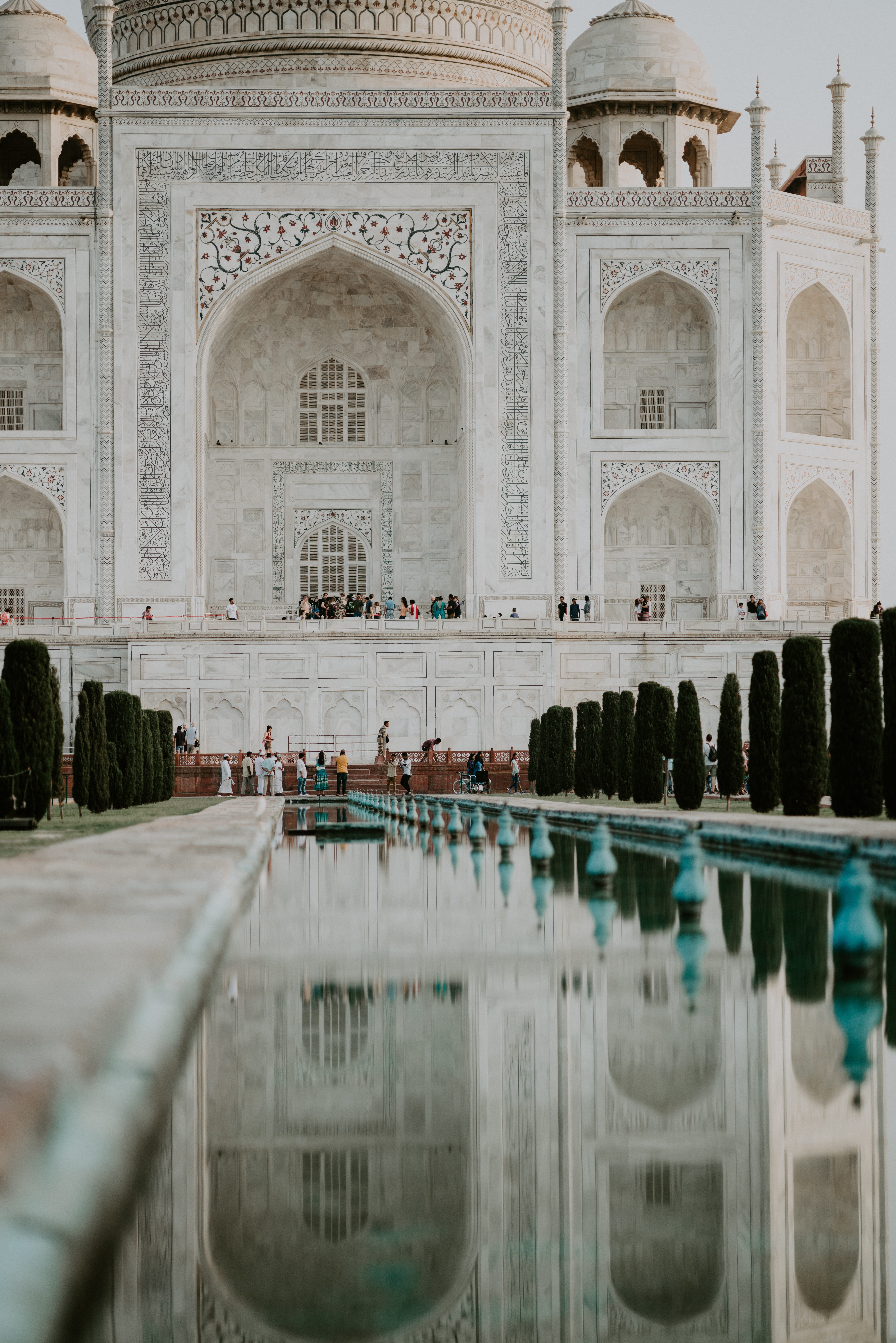 reflection, place of worship, city, lavish, travel destinations, daytime, tourism, arch, outdoors, wonder of the world, mahal, travel, incidental people, Phone HD Wallpaper