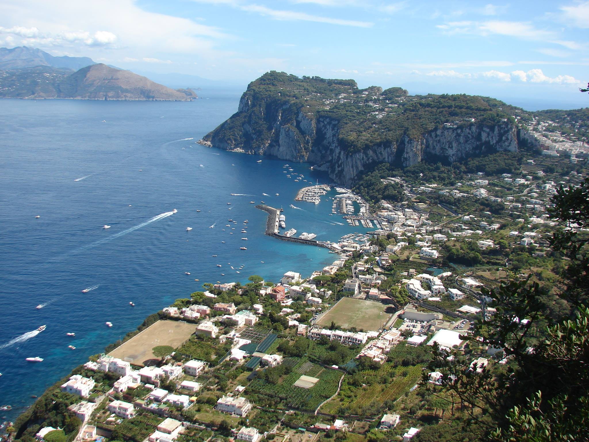 day, island, outdoors, italy, panorama, cityscape, tree, scenics - nature, view, city, no people, architecture, built structure, sea, capri, land, sky, HD Wallpaper