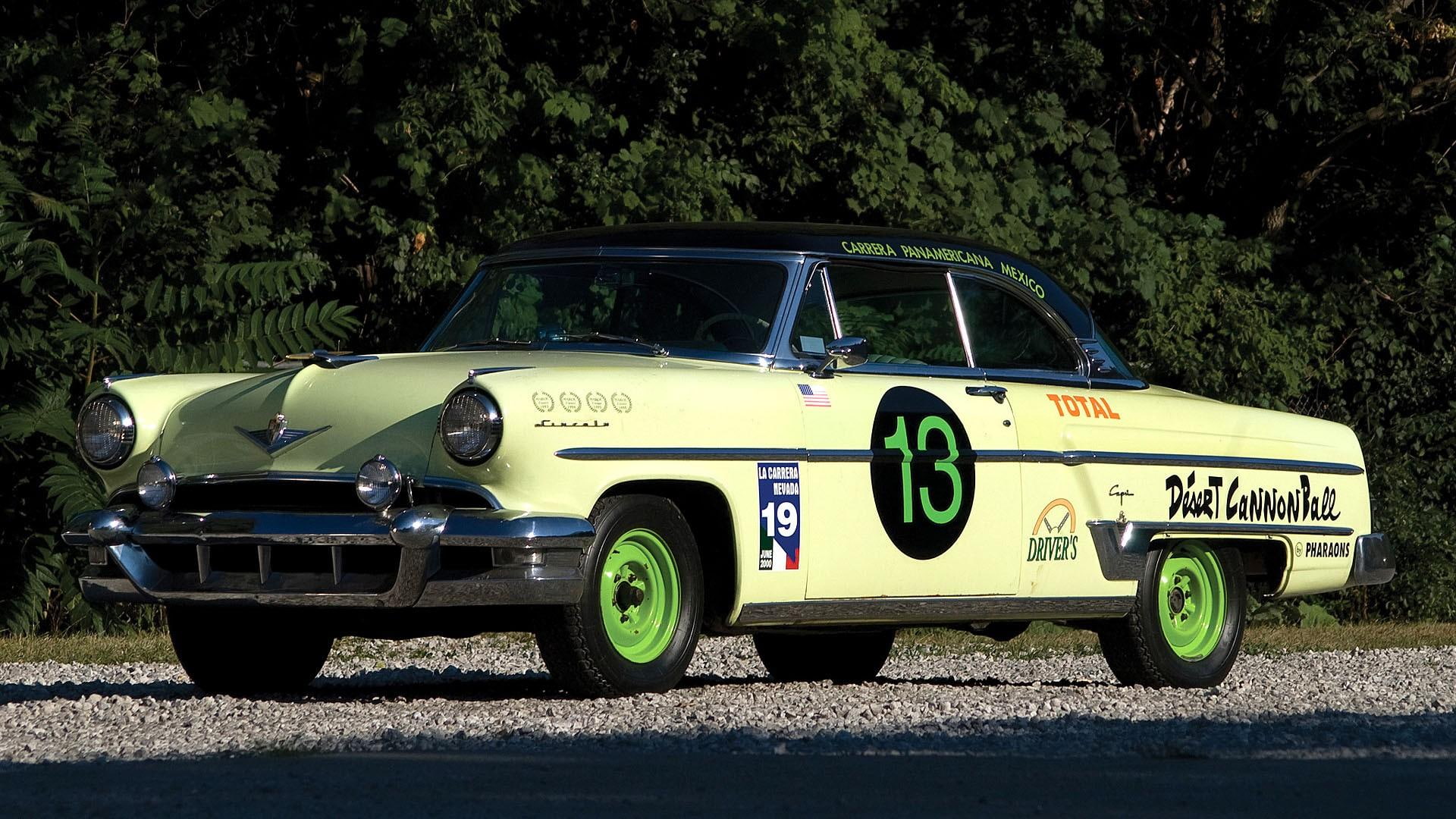 1954, road, classic, vintage, capri, 1080P, antique, cars, racer, lincoln, panamericana, HD Wallpaper