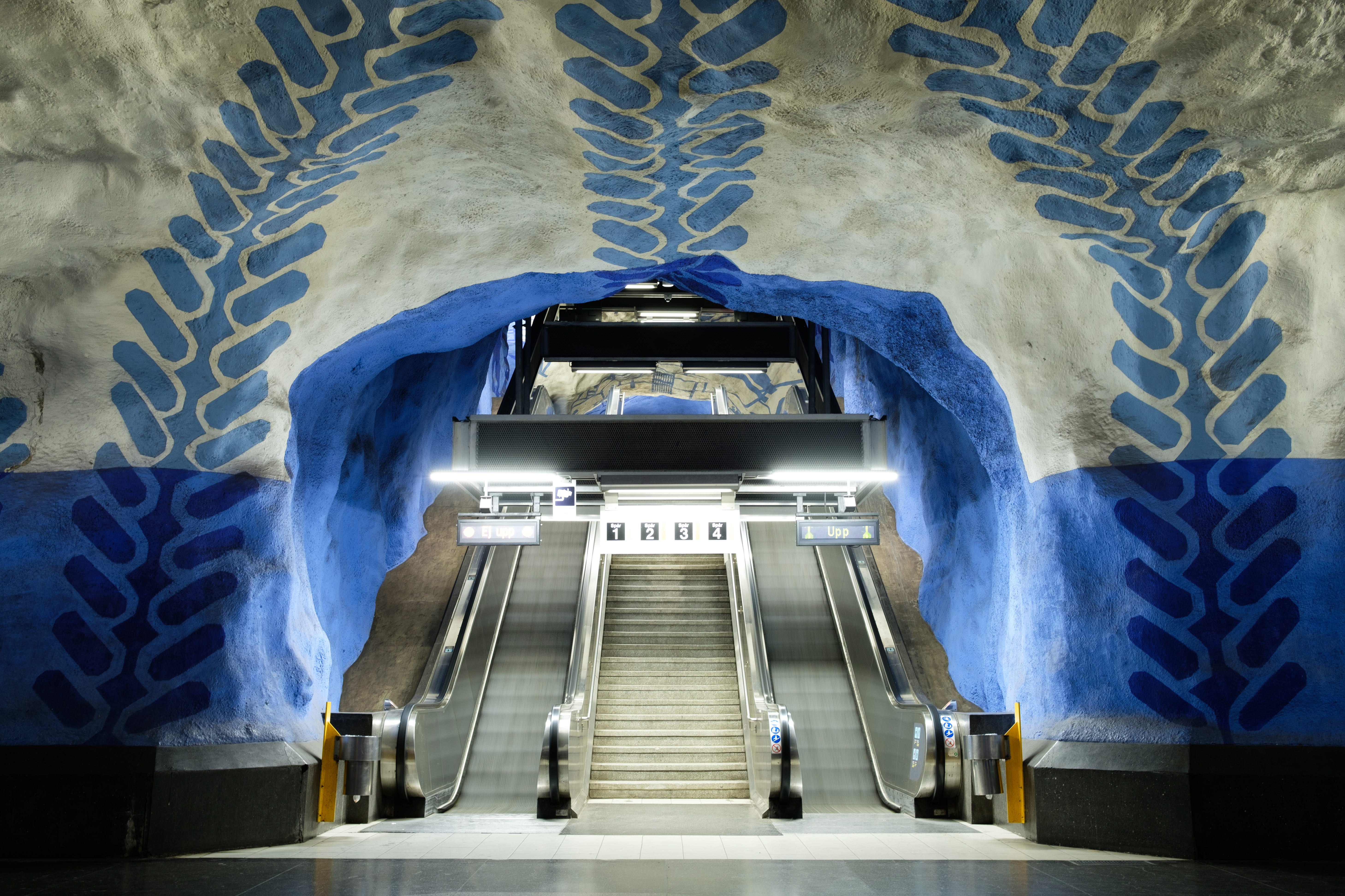 digital composite, sweden, symmetry, metal, t-centralen, metro, steps and staircases, numbers, building, pattern, indoors, entrance, wall - building feature, HD Wallpaper