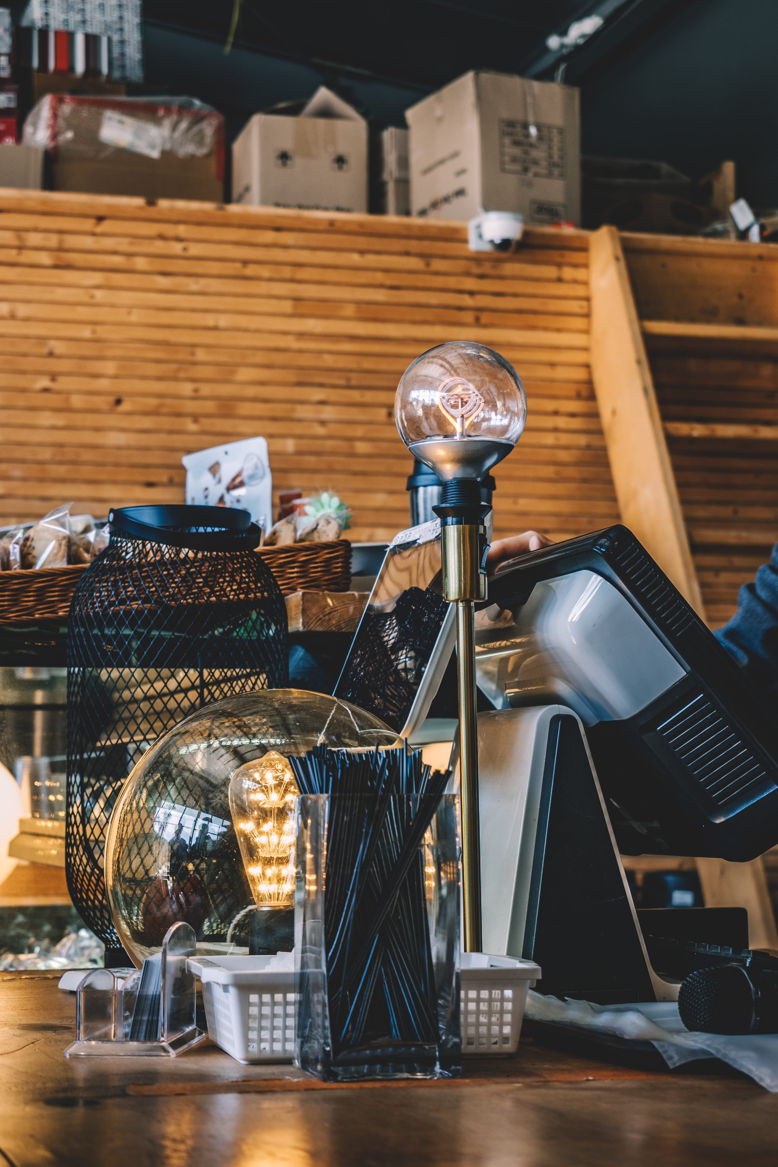 assorted, clothing, trademark, glass - material, shelf, small business, display, 4K, tabletop, freshness, restaurant, food and drink, refreshment, wood, Phone HD Wallpaper