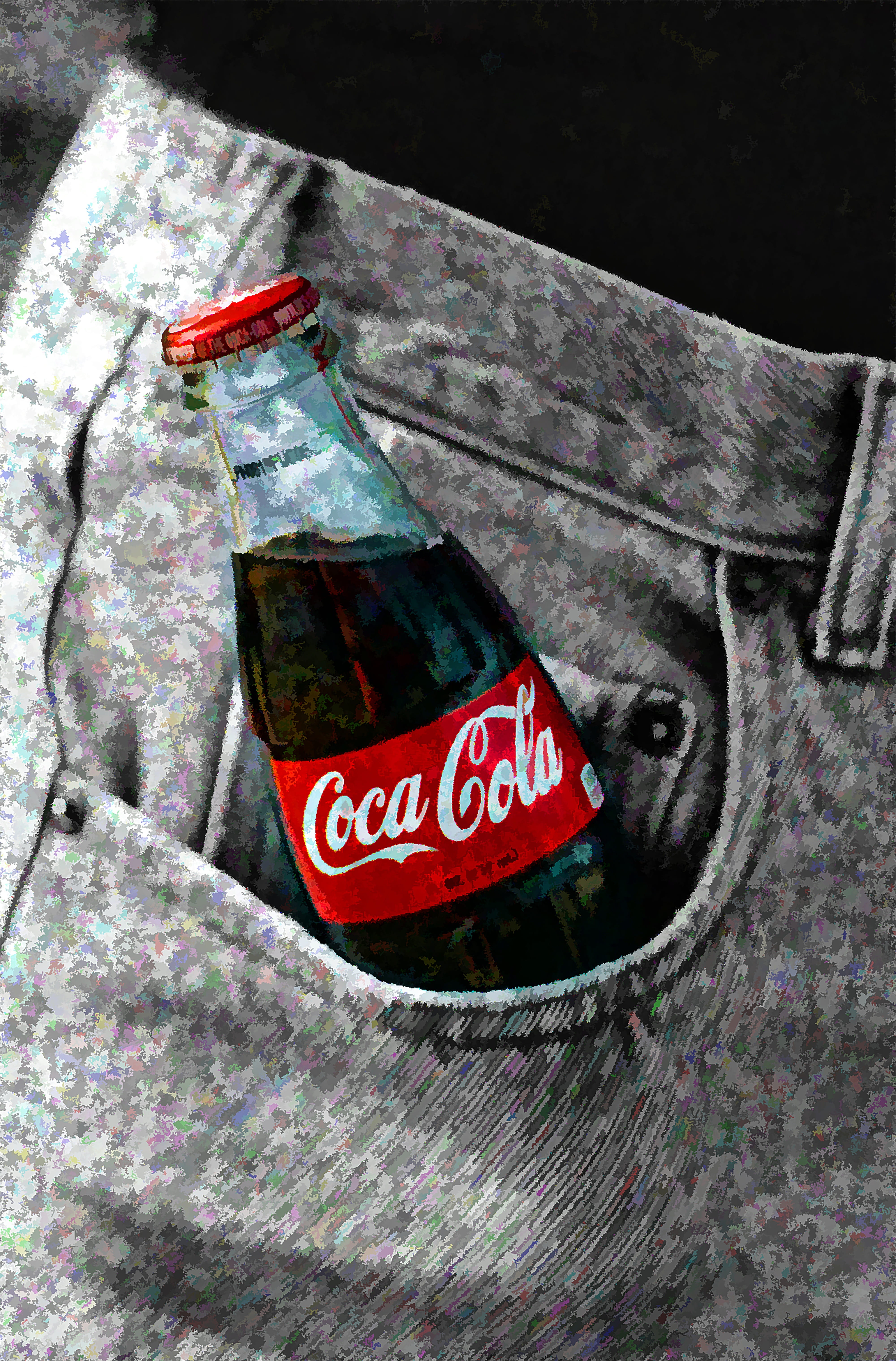 information, cola, soda, sign, jeans, text, coke, bottle, label, western script, sack, close-up, beverage, coca cola, indoors, 5K, personal accessory, Phone HD Wallpaper