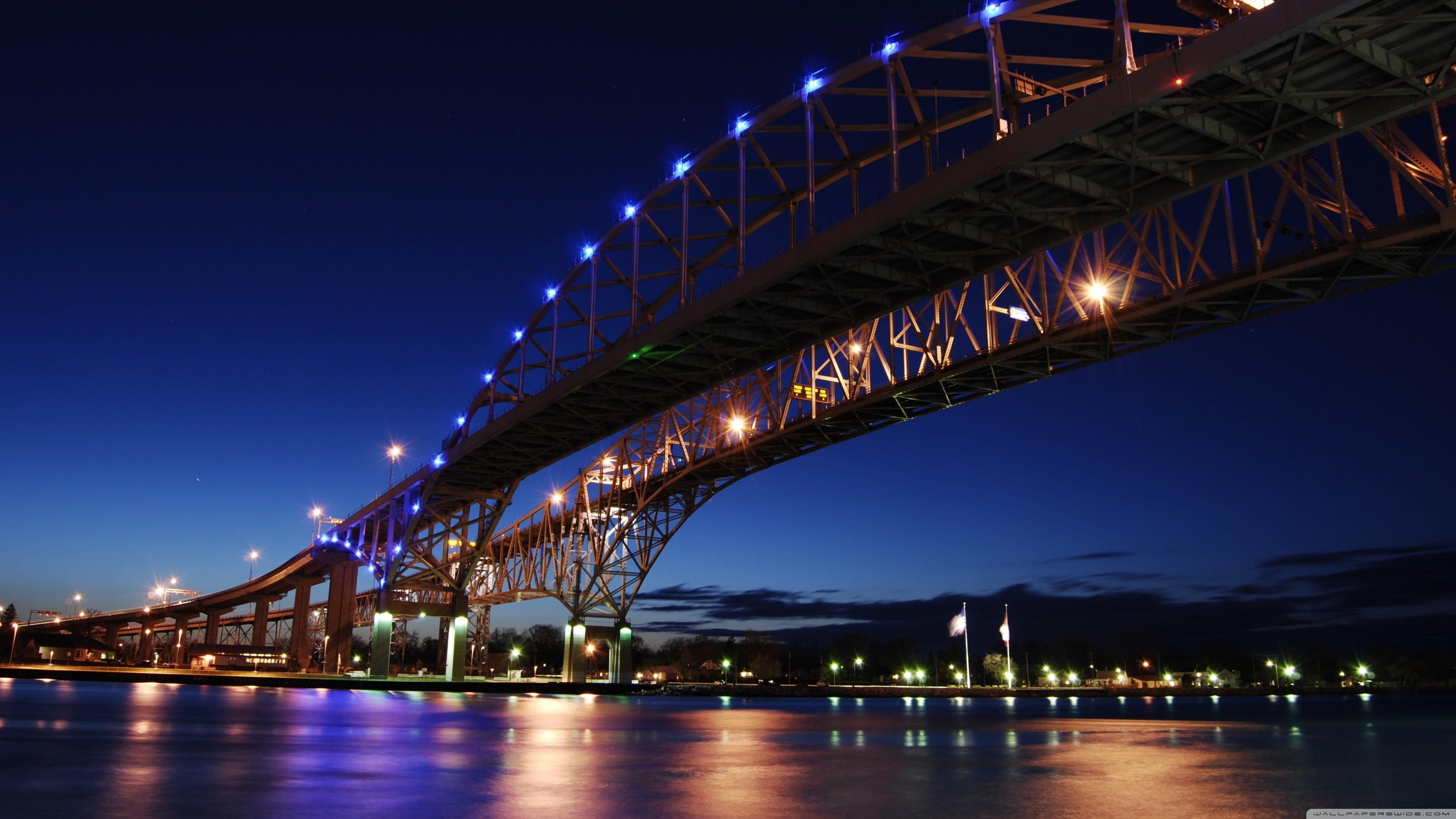 urban Skyline, water, arch bridge, brown, engineering, transportation, nature, urban Scene, metal, downtown District, architecture, sky, built Structure, HD Wallpaper