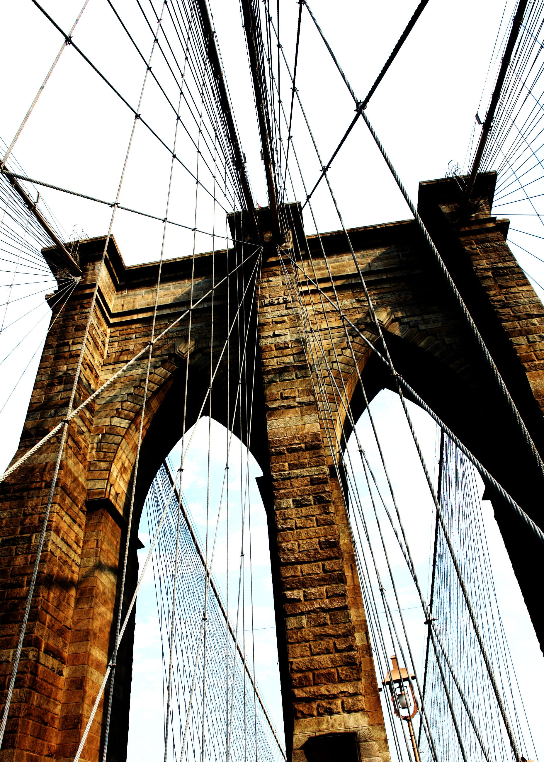 day, outdoors, usa, 2K, engineering, low angle view, brooklyn, suspension bridge, manhattan, ny, famous, new, sky, nature, steel cable, tourism, Ny, arch, Phone HD Wallpaper