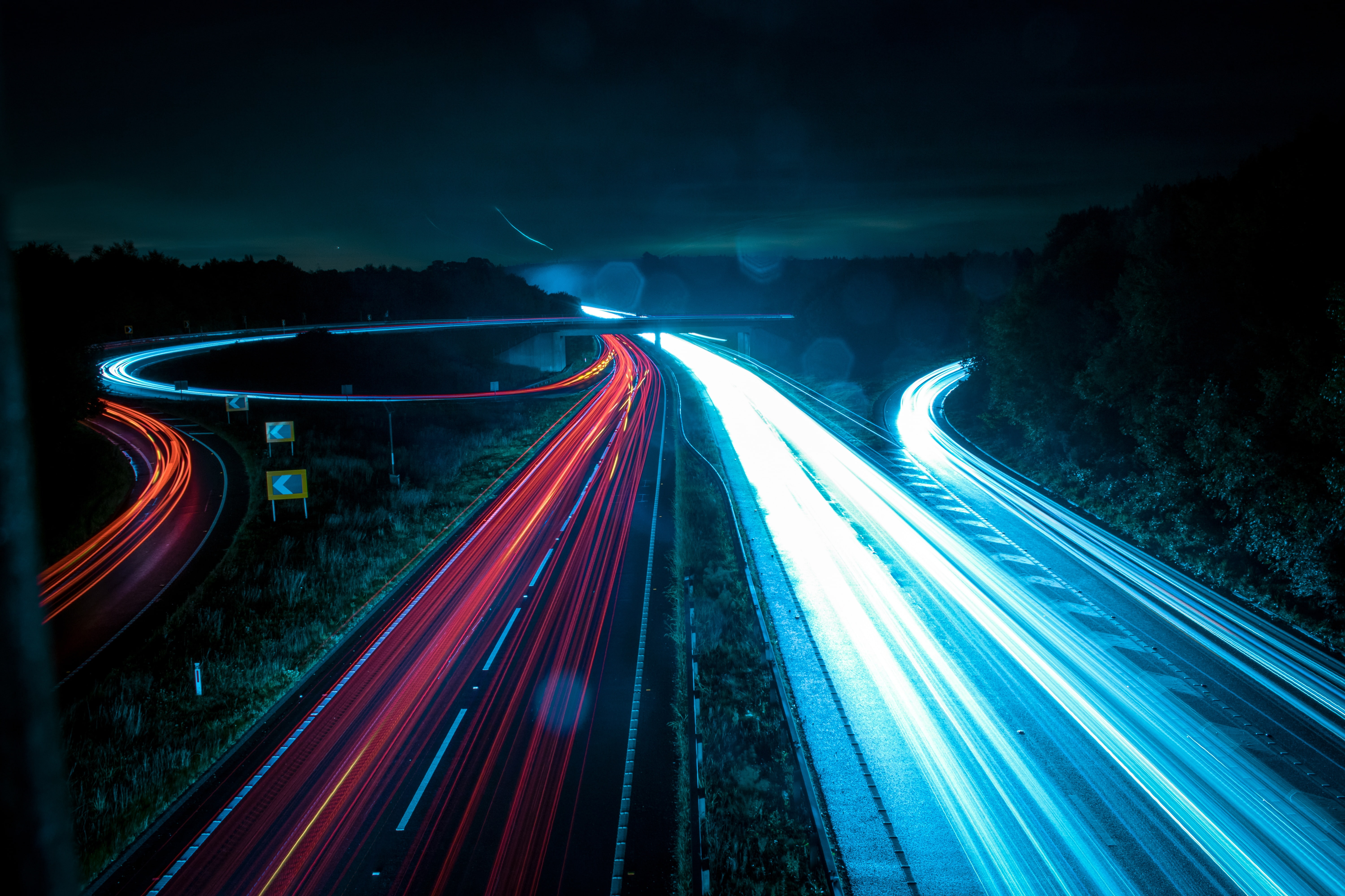 long, exposure, motorway, 5K, HD Wallpaper