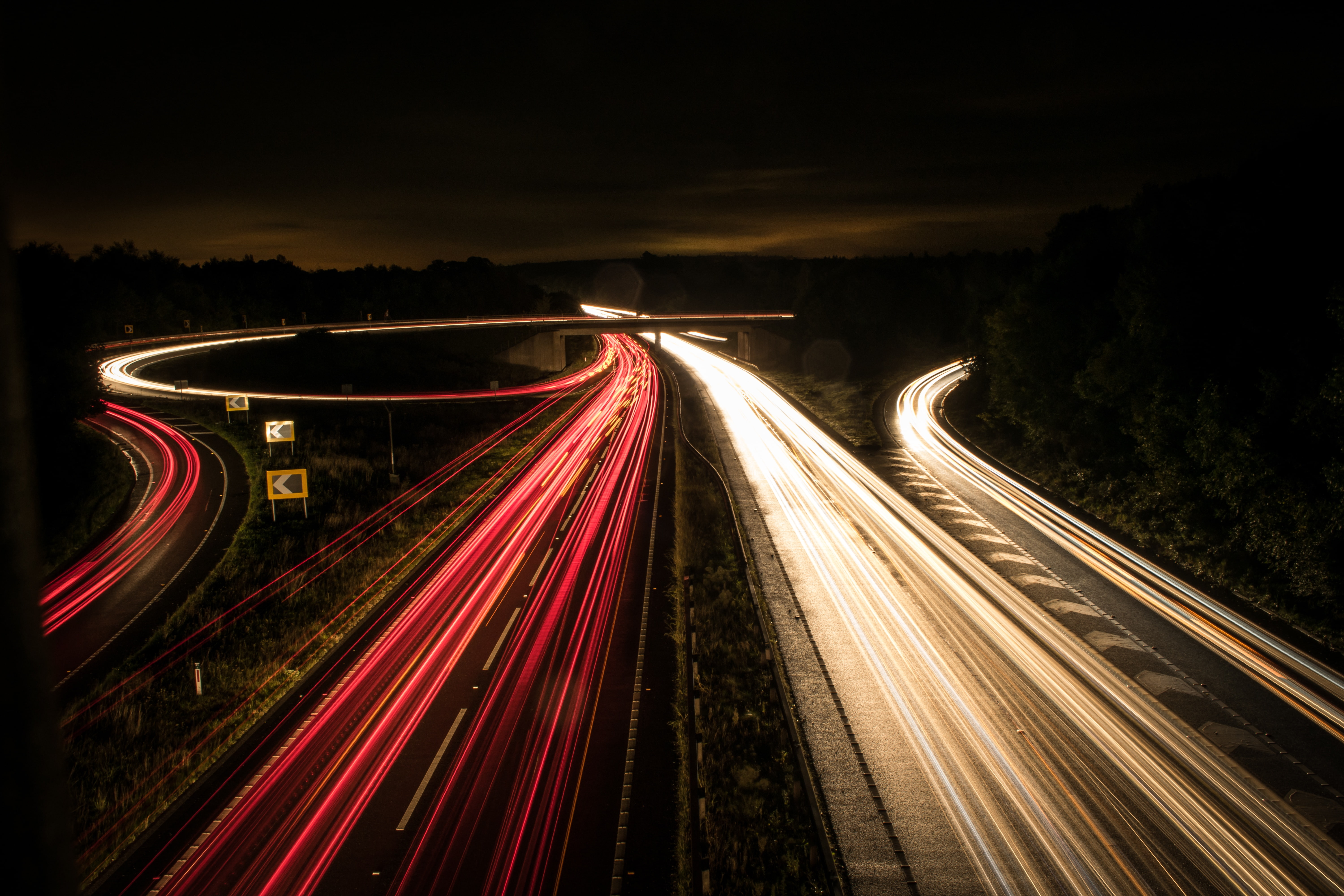 5K, exposure, long, motorway, HD Wallpaper