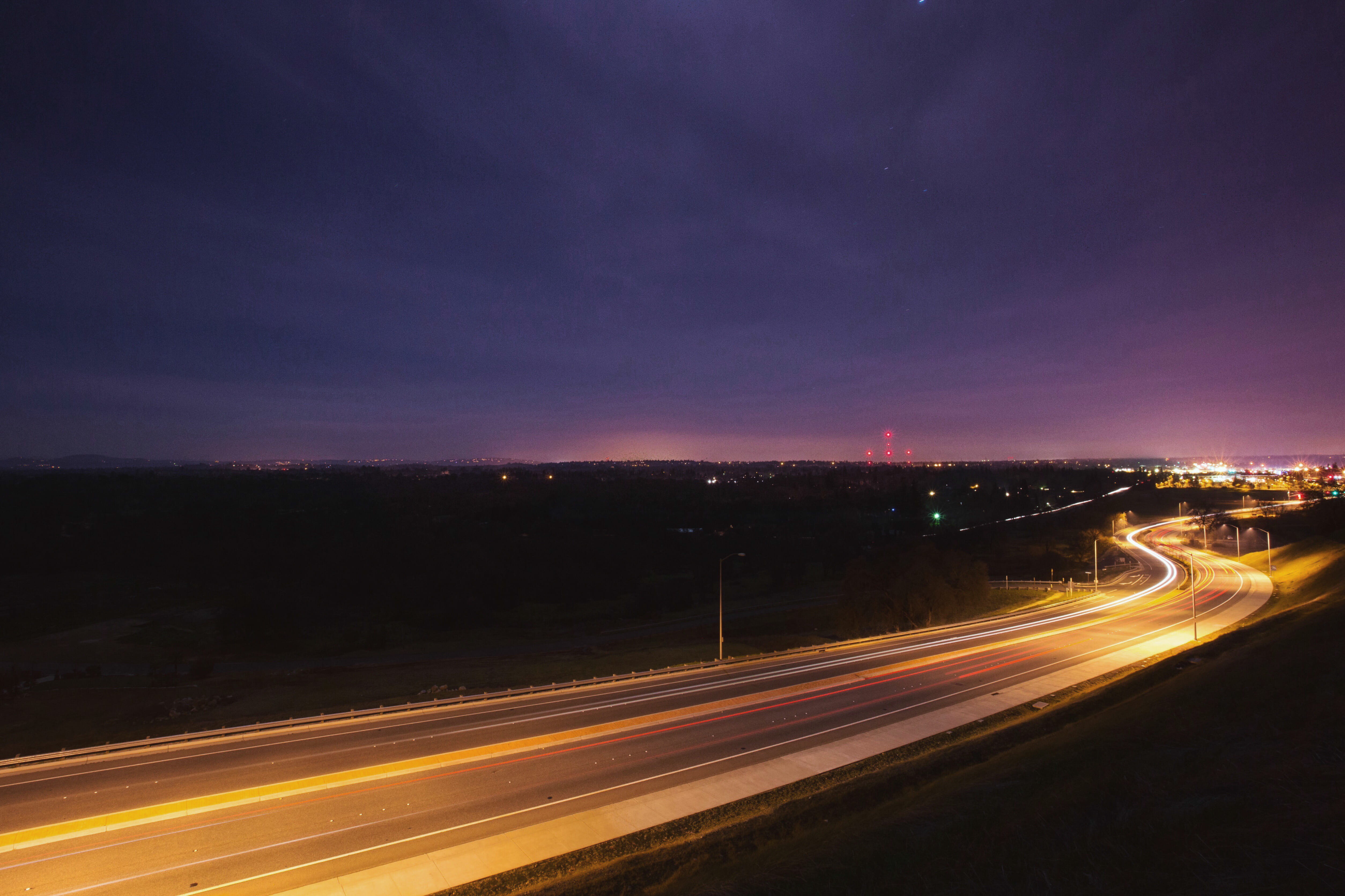 long exposure, city, nature, photography, traffic, architecture, road, street, outdoors, no people, multiple lane highway, headlight, long-exposure, mode of transportation, HD Wallpaper