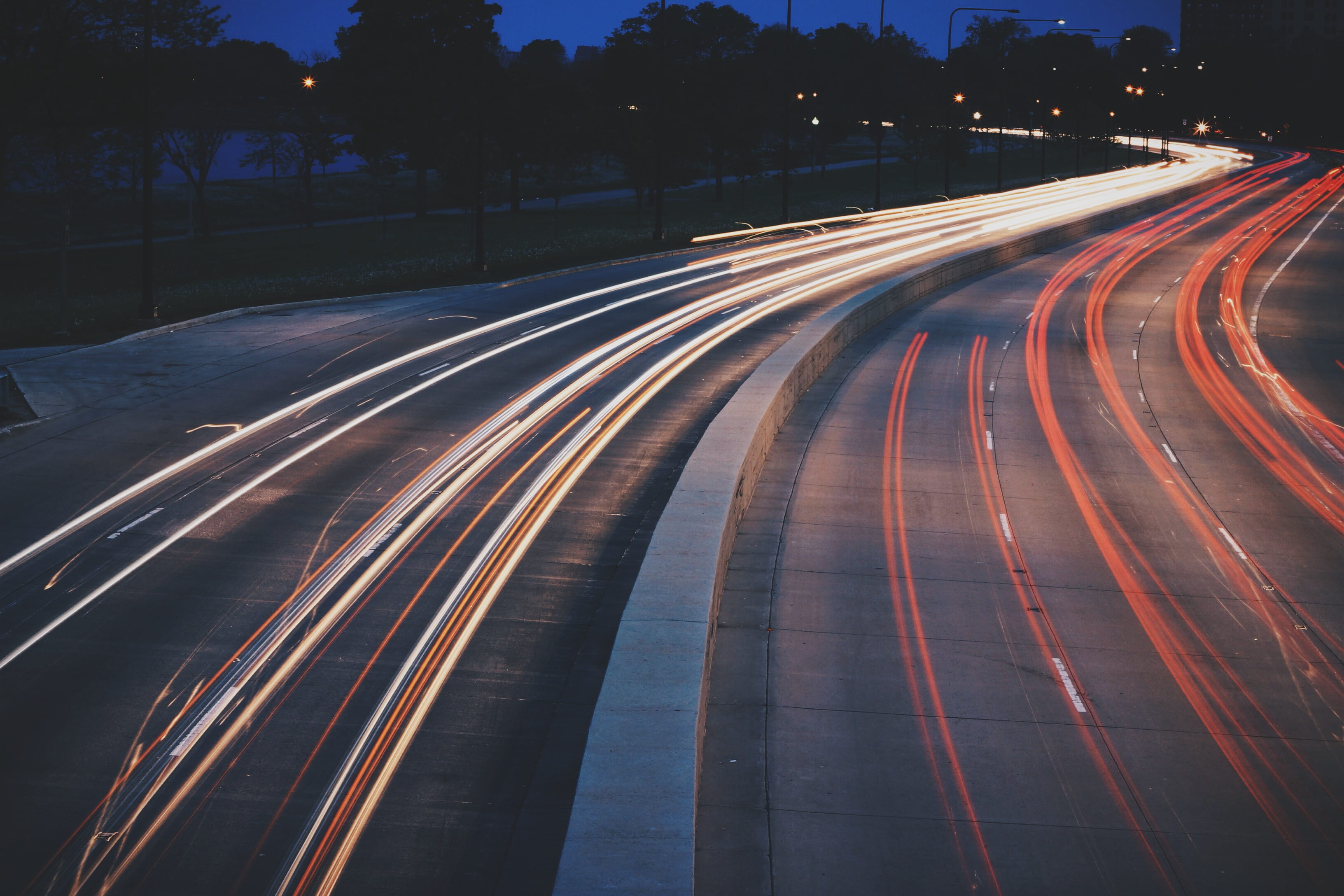 curve, exposure, city Life, blue, driving, street Light, tail Light, streak, street, no People, car, highway, outdoors, light, illuminated, urban, cityscape, HD Wallpaper