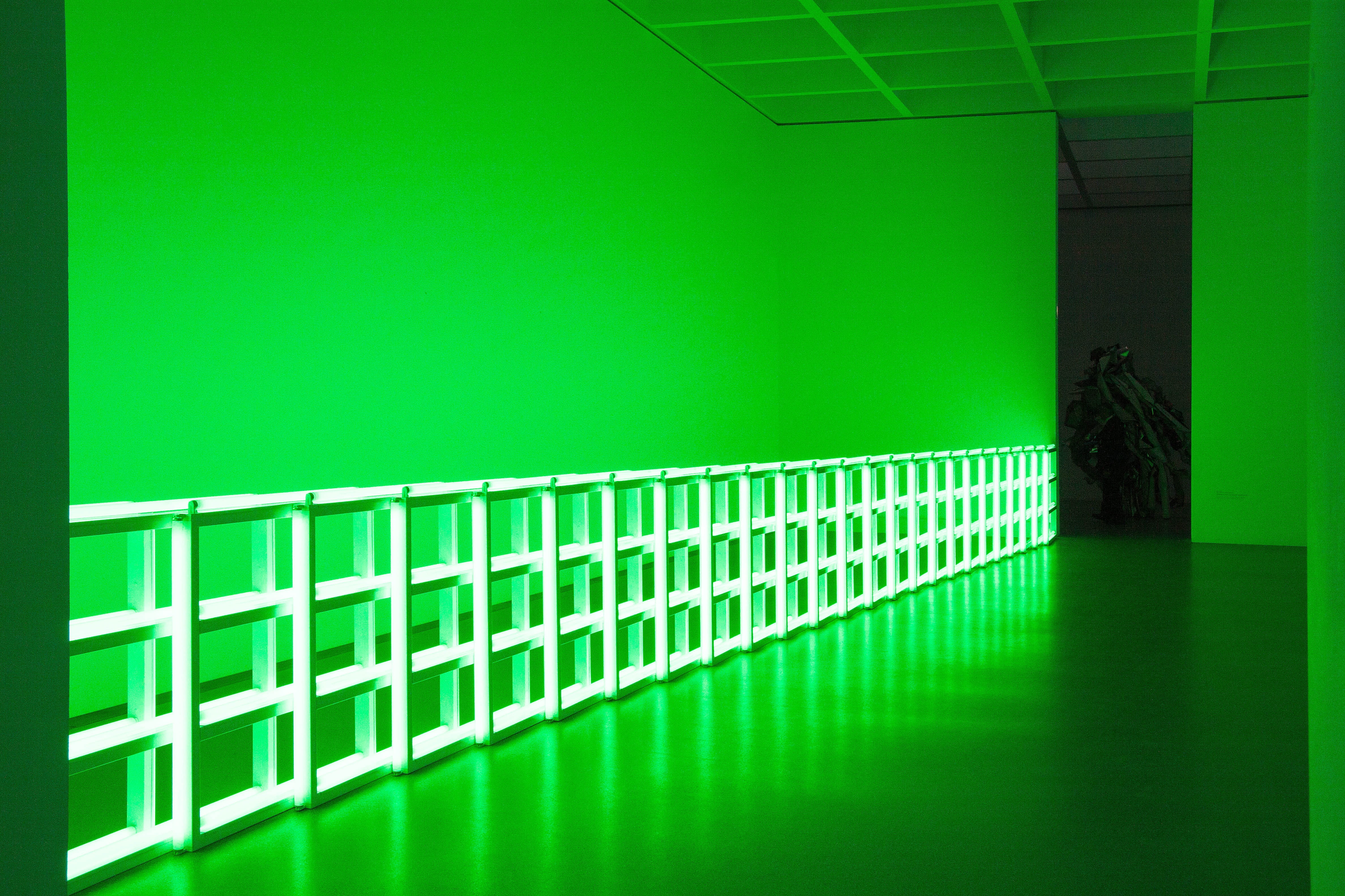 flooring, building, neon, 4K, indoors, wall - building feature, copy space, new york, empty, art, artists, art gallery, illuminated, dan flavin, in a row, HD Wallpaper