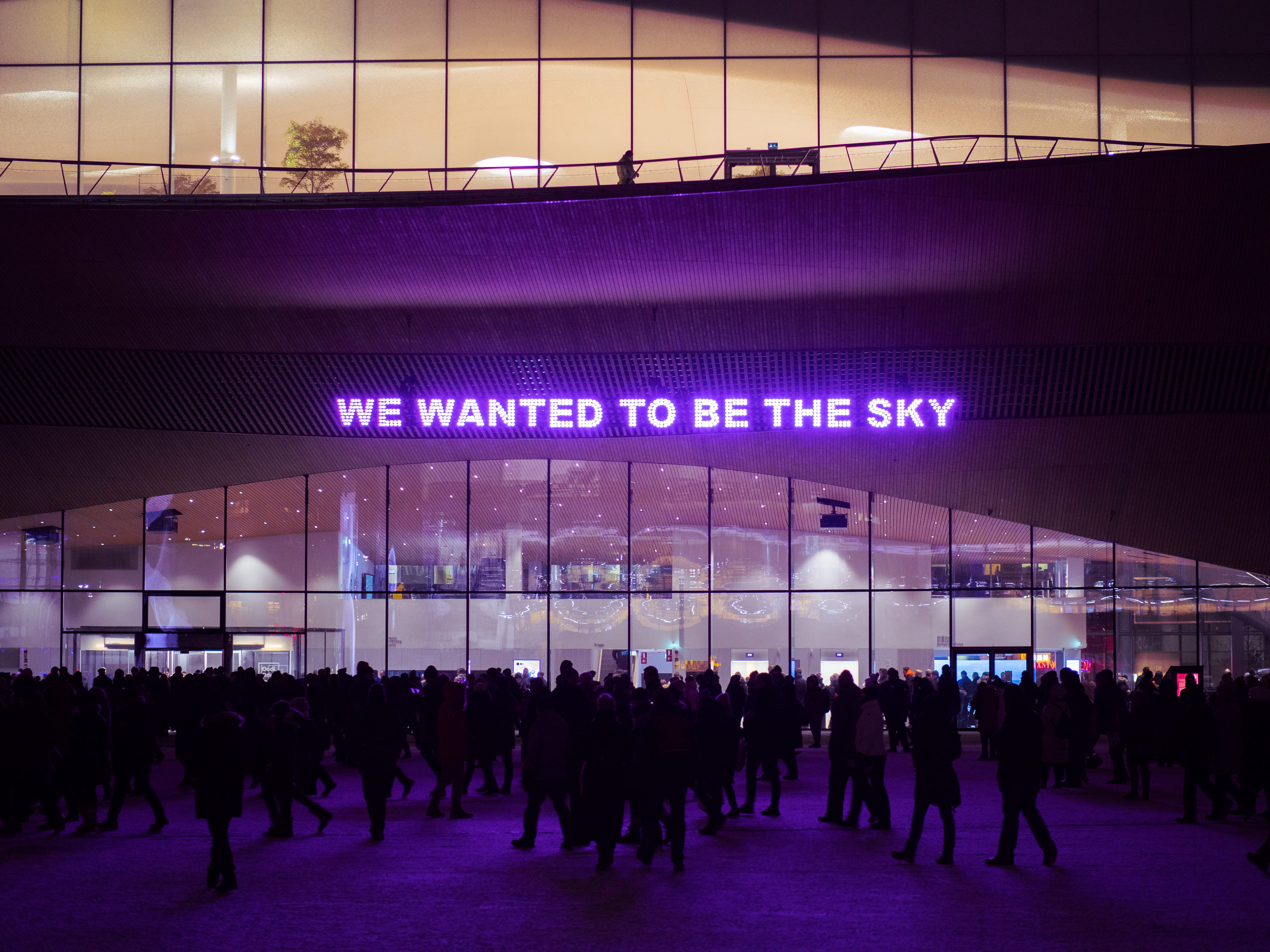 lux helsinki, crowd, illuminated, walking, nightlife, text, neon installation, built structure, western script, led installation, light art, helsinki, night, HD Wallpaper