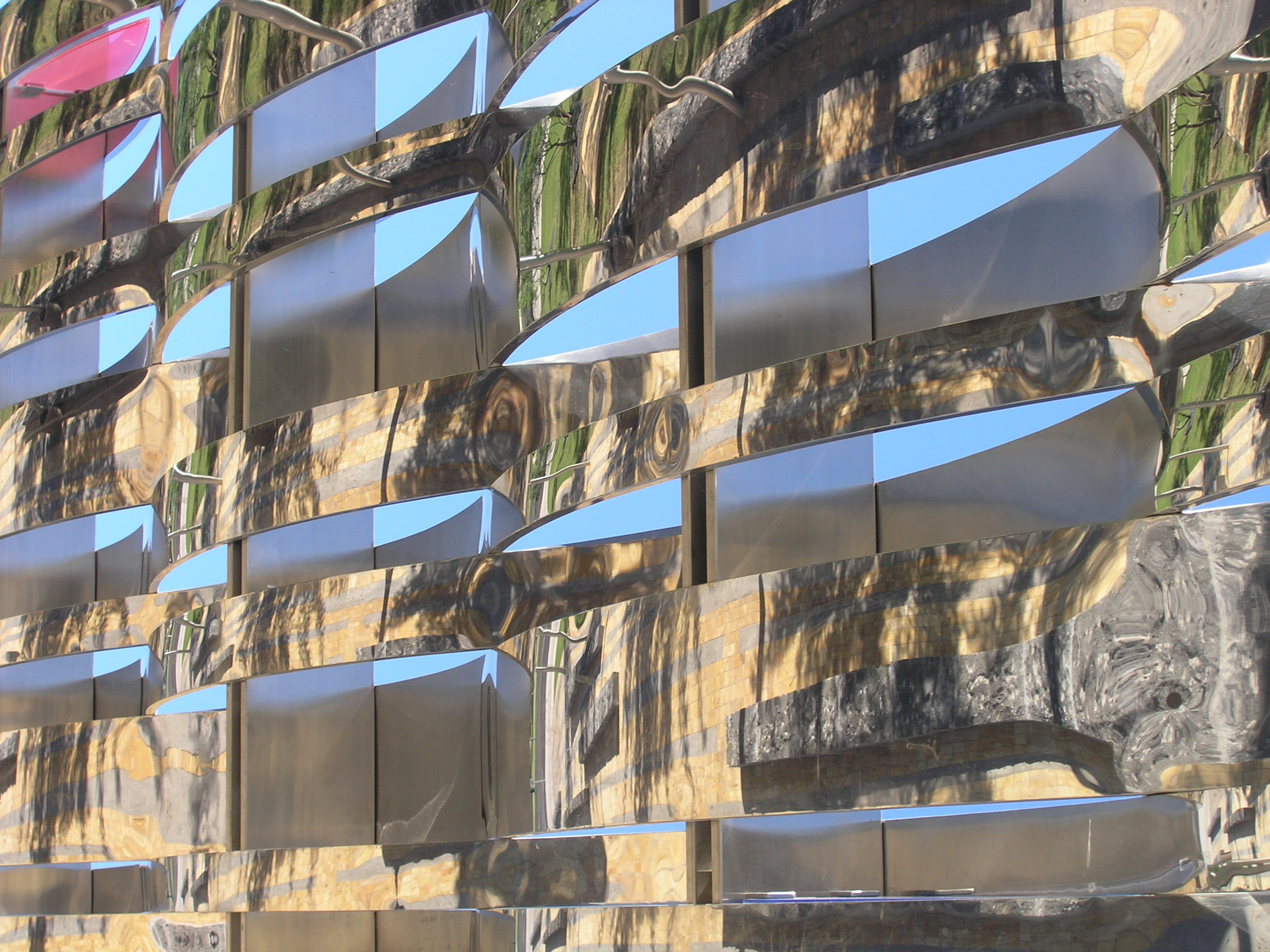 flare, nature, building, built structure, town, day, 2K, security, silver, metal, reflective, city, outdoors, mirror, mesa, urban, pattern, in a row, mesa arts center, HD Wallpaper