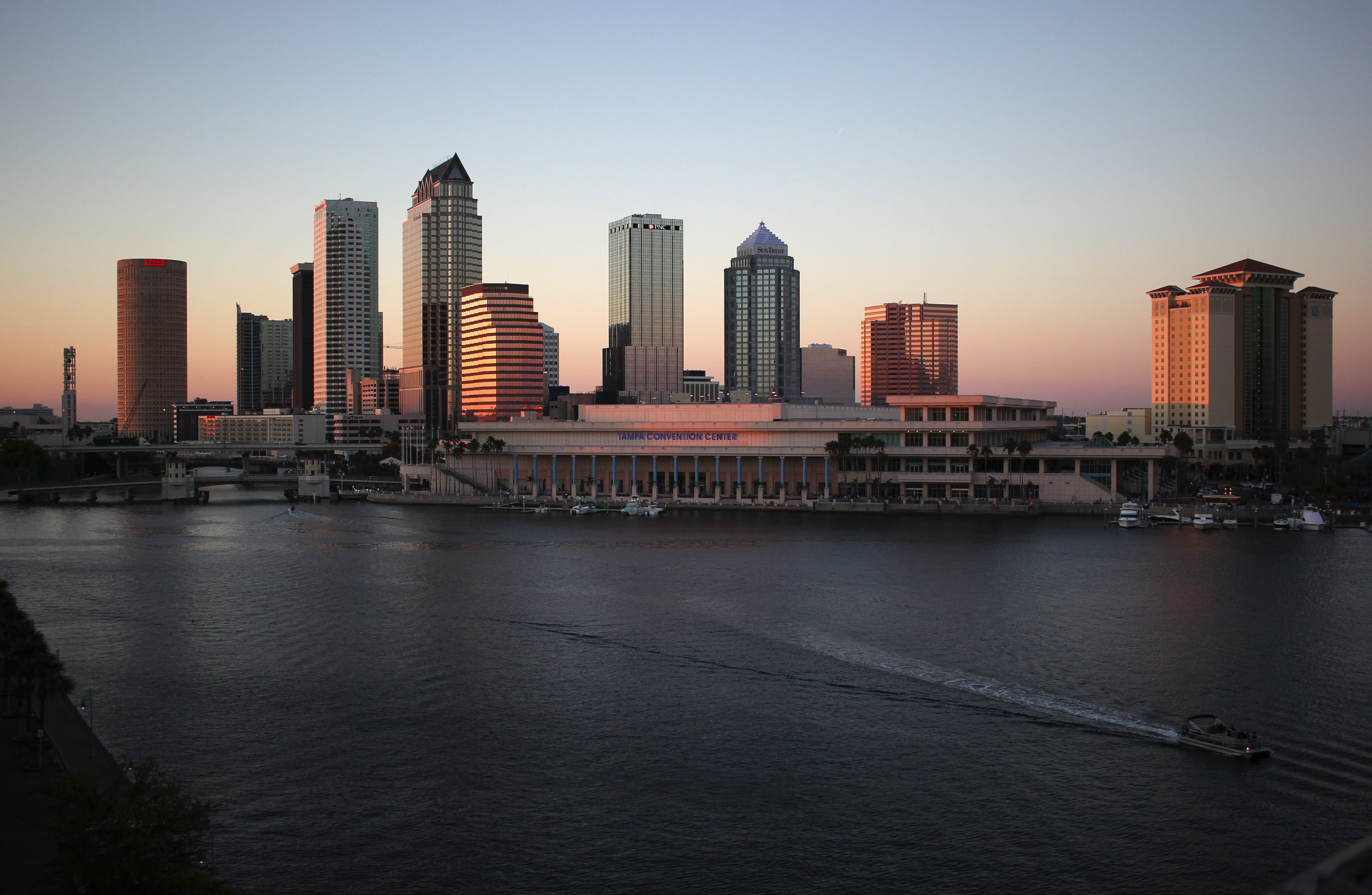 no people, outdoors, water, tampa, buildings, architecture, landscape, built structure, building exterior, near, financial district, city life, modern, HD Wallpaper