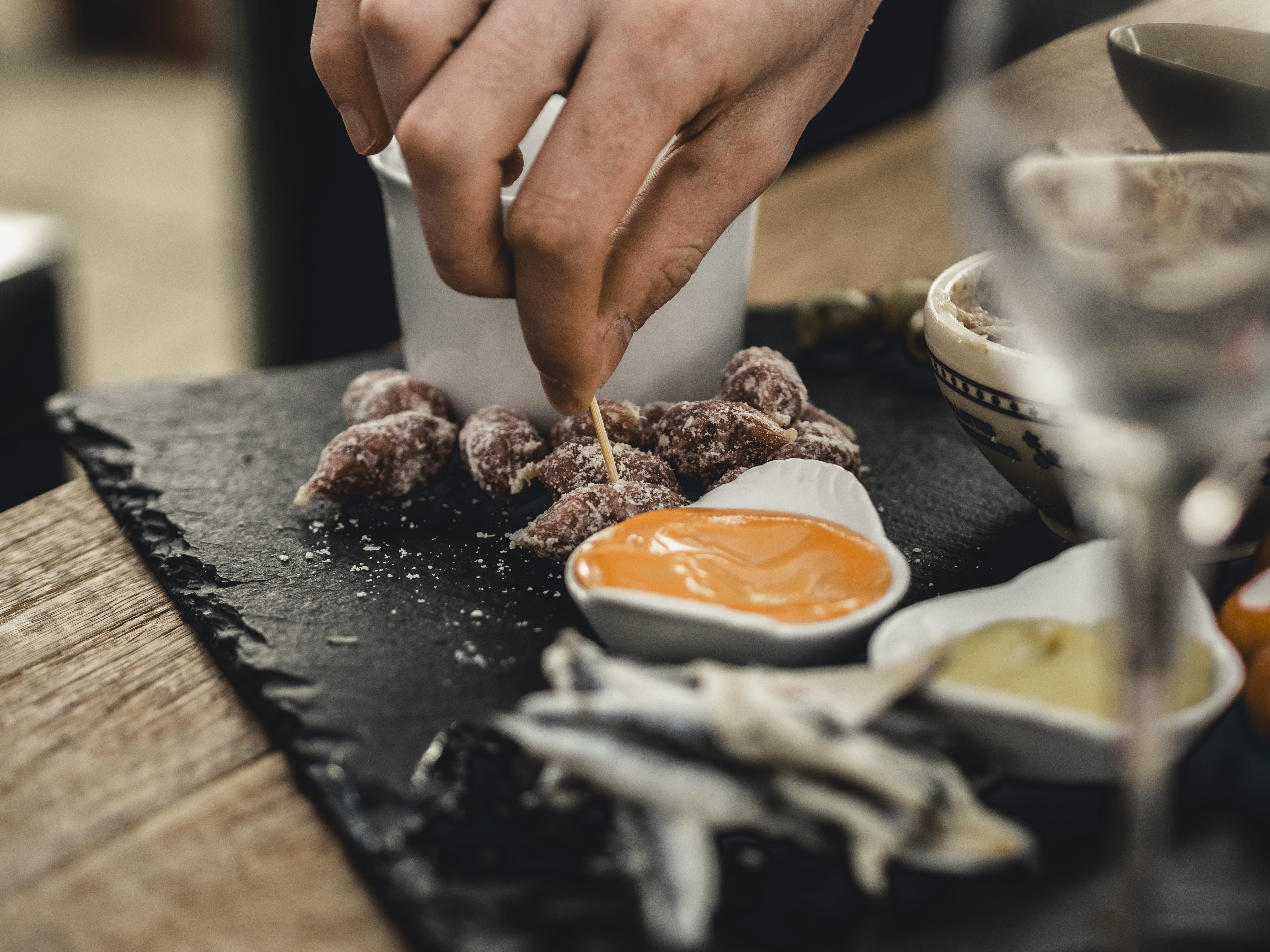 preparation, preparing food, holding, kitchen, human body part, table, cracker, human, freshness, military uniform, icing, sweets, officer, creme, person, HD Wallpaper