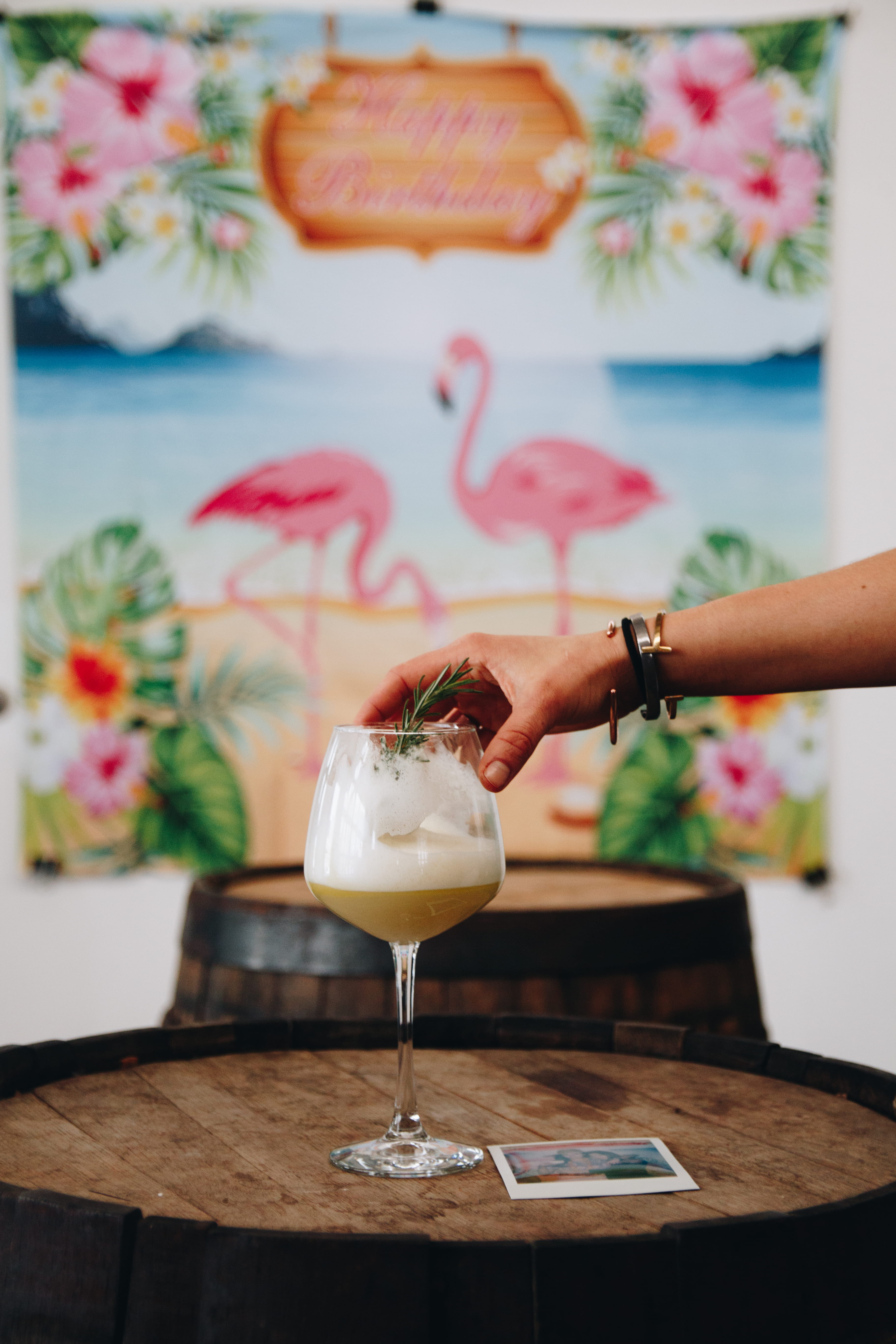 bird, wood, finger, indoors, cocktail, liquid, human, person, hand, tiki bar, ice cream, food and drink, glass, adult, freshness, clear, cocktail bar, table, Phone HD Wallpaper