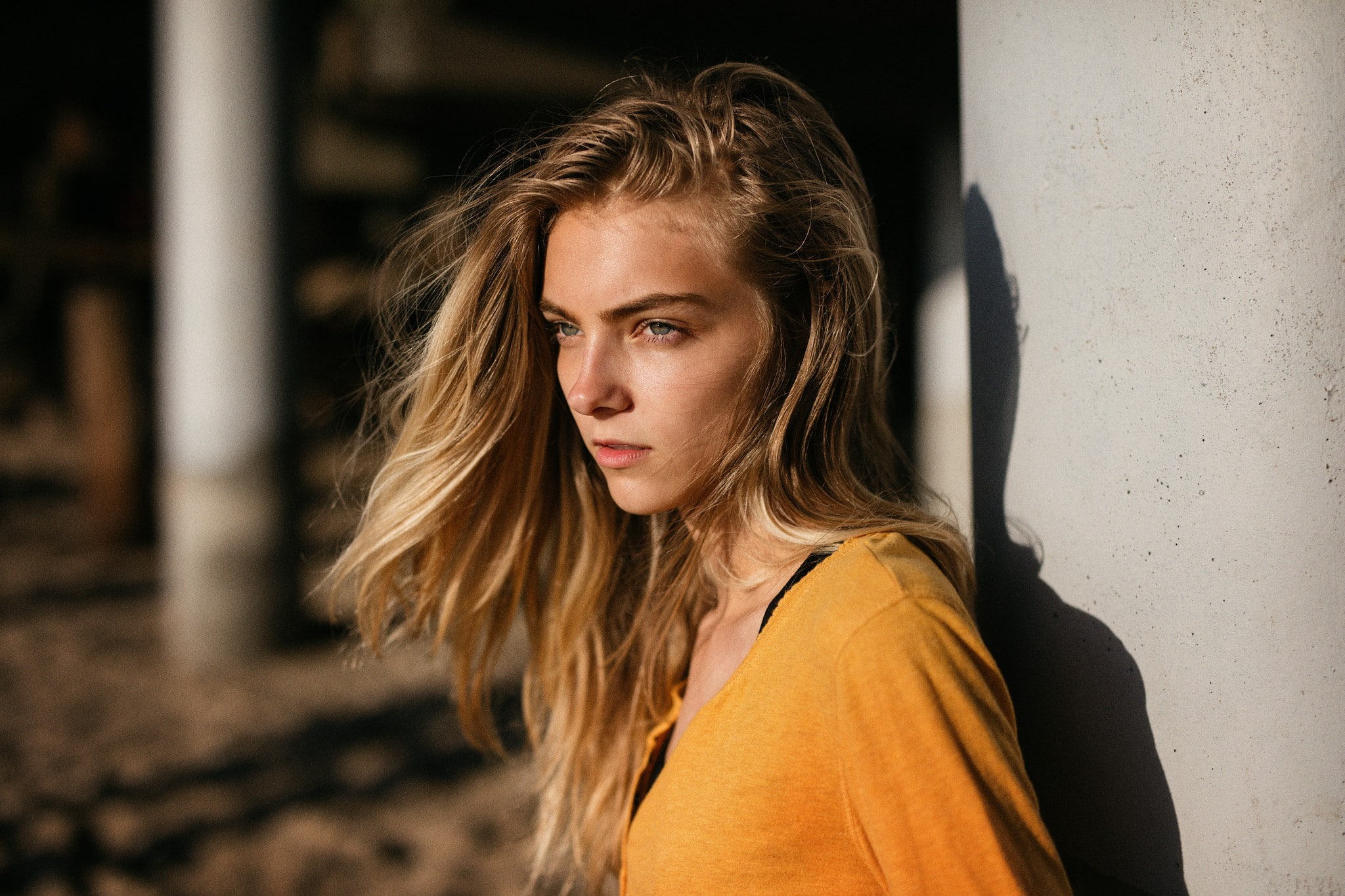 Sanna Rytila, windy, women, Jesse Herzog, brunette, looking away, 1080P, HD Wallpaper