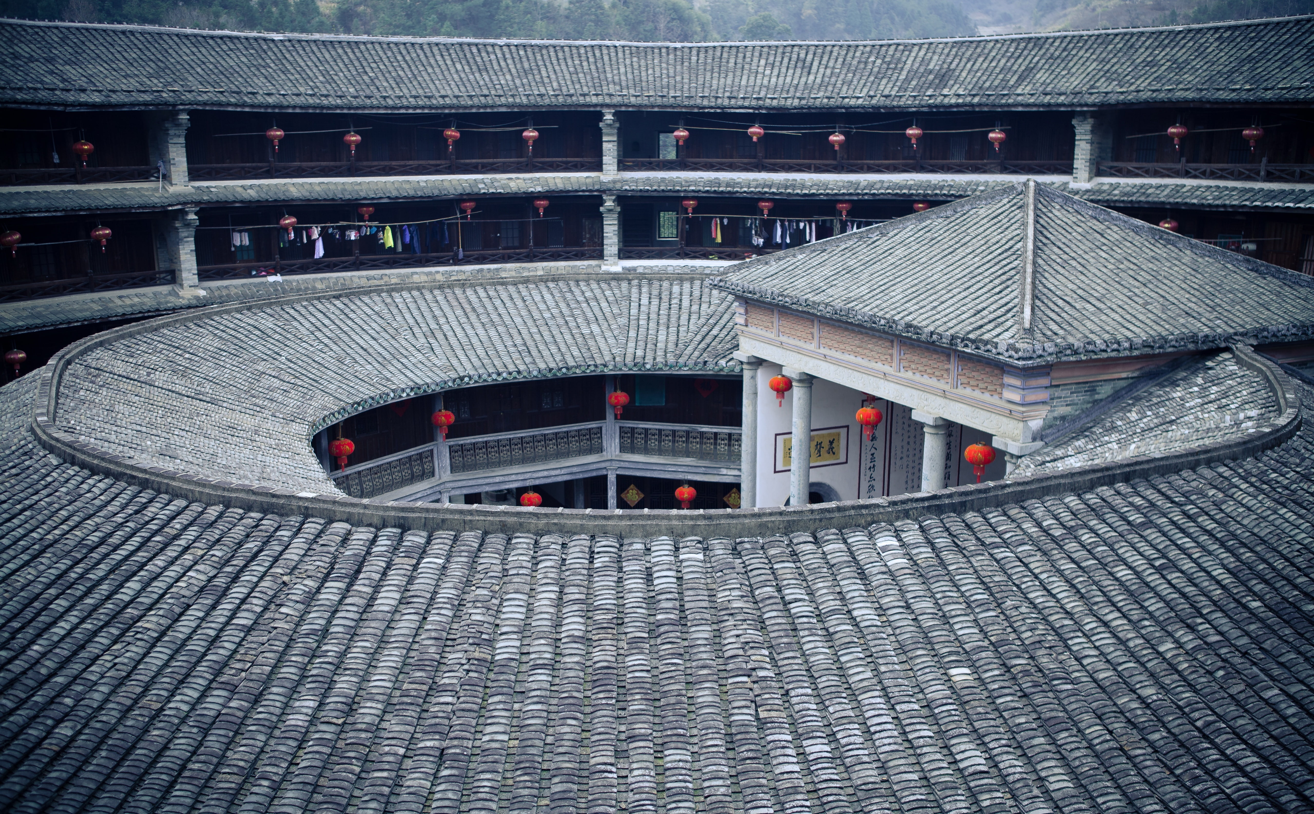 pattern, built structure, Village, roof, fujian, building exterior, travel destinations, ancient, earth, transportation, China, Dark, street, nature, Rural, HD Wallpaper
