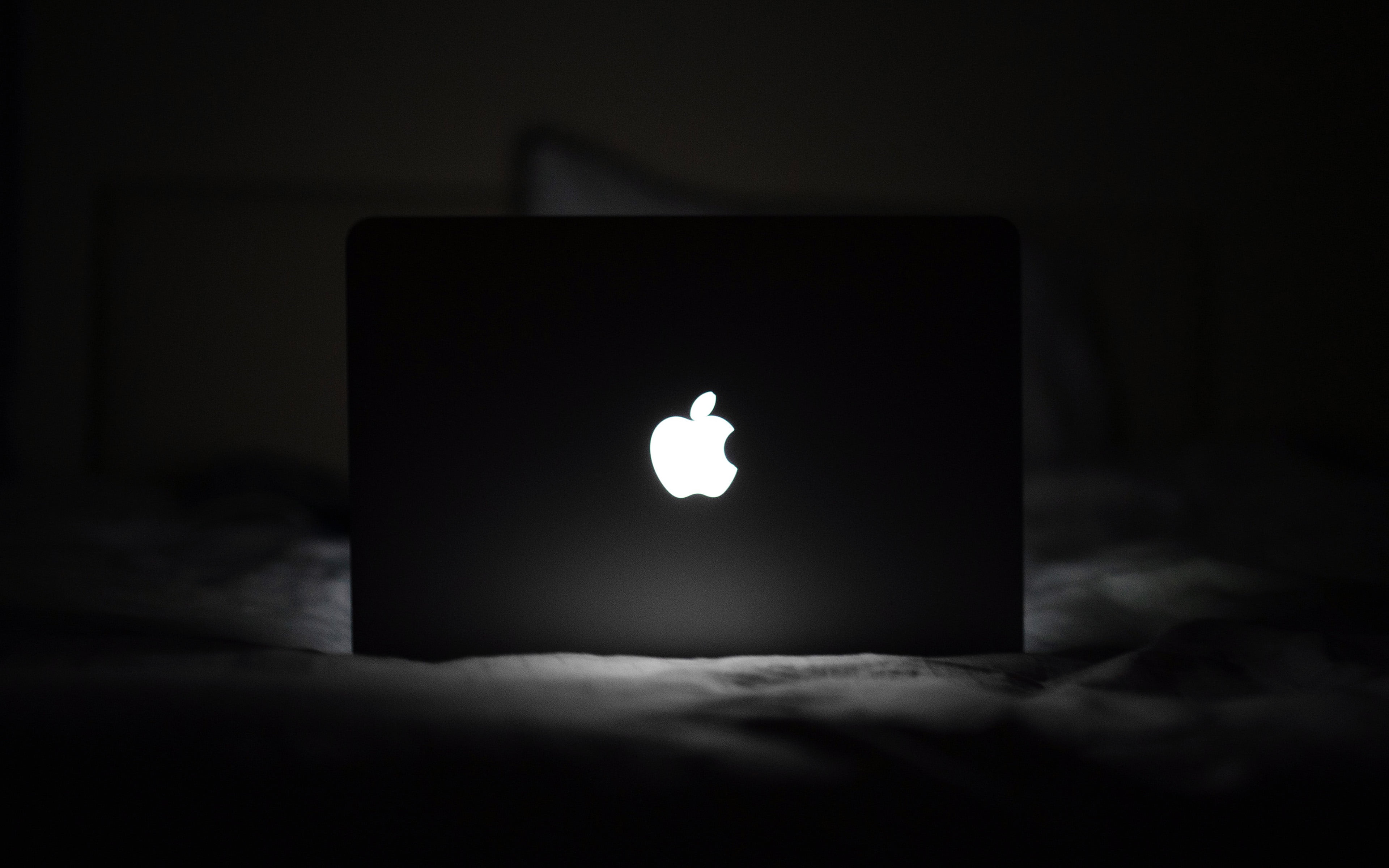 communication, no people, logo, black, bw, full moon, black background, studio shot, apple, technology, night, lighting equipment, bed, wireless technology, HD Wallpaper