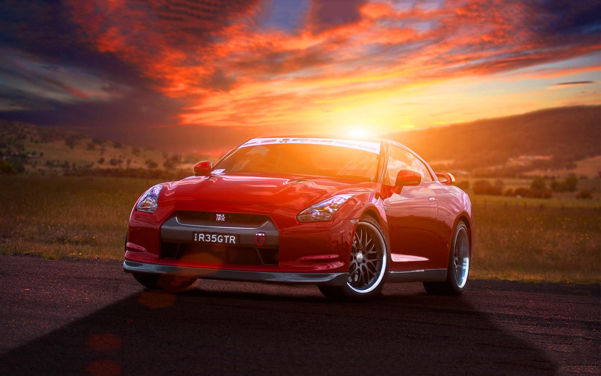 nissan, red, 1080P, gtr35, gtr, HD Wallpaper