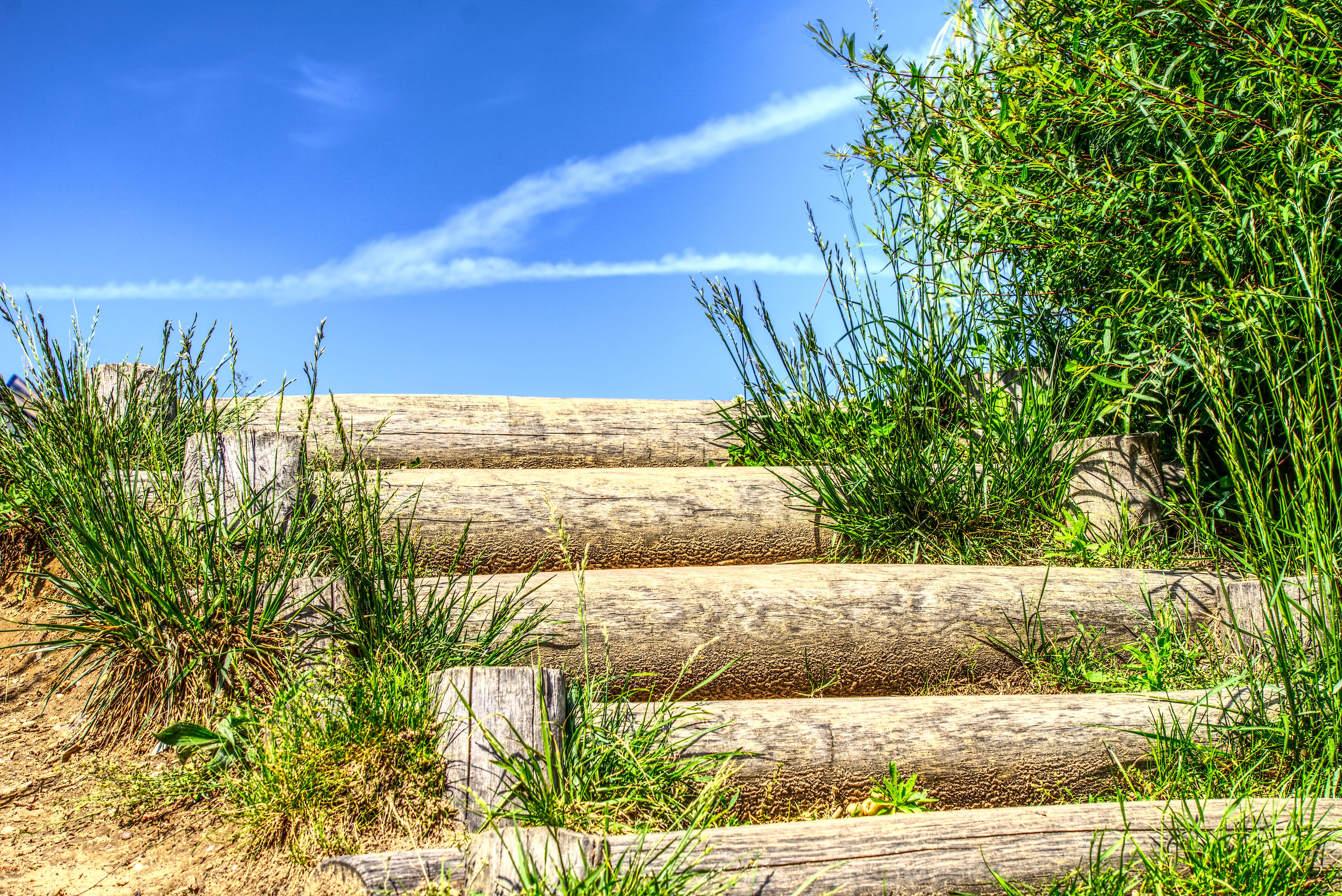 day, cloud - sky, plant, gradually, playground, rise, sea, stairs, stair step, staircase, landscape, environment, sky, top, park, no people, beauty in nature, HD Wallpaper