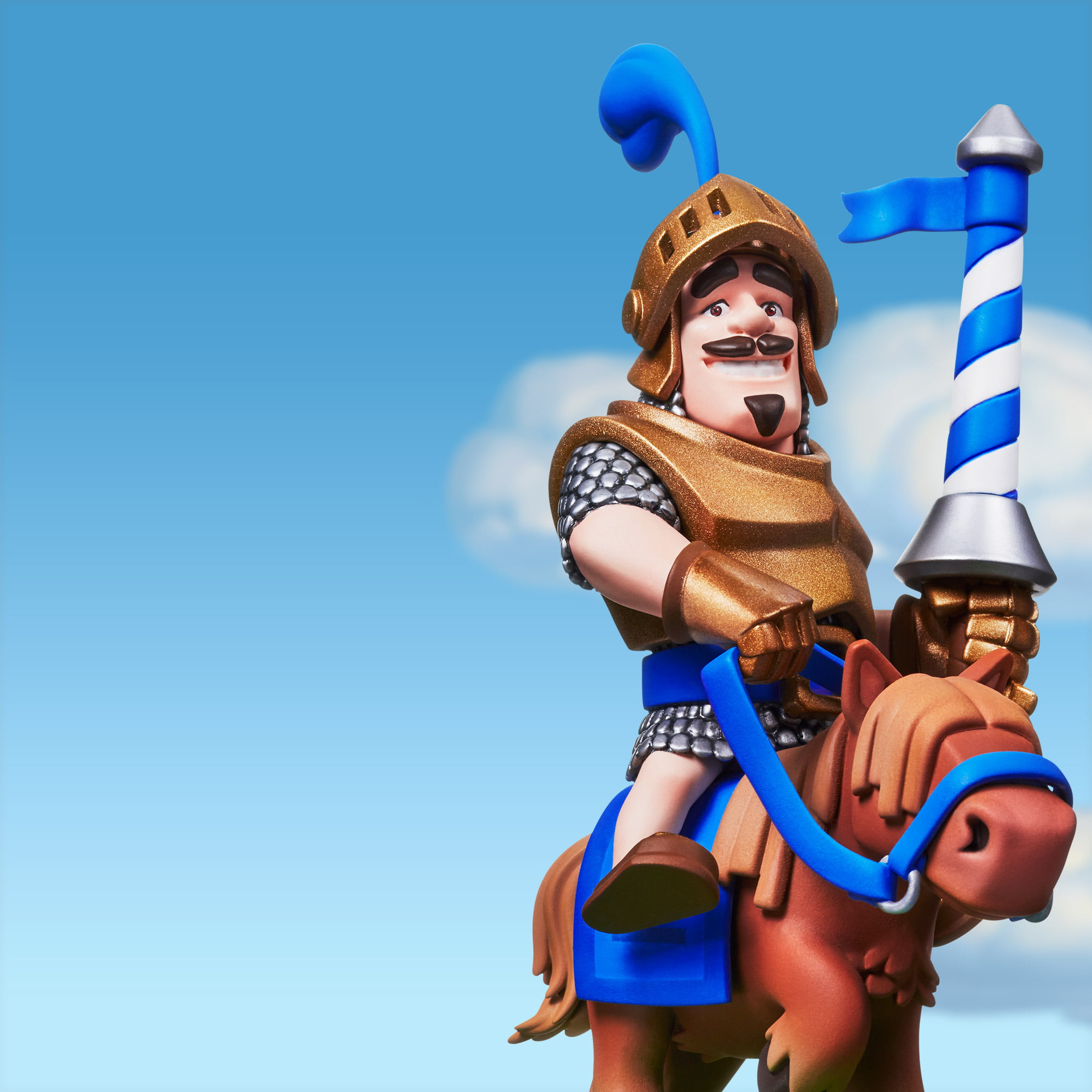 clash royale, emotion, blue, games, supercell, clear sky, human representation, day, 2016 games, smiling, 1080P, low angle view, copy space, creativity, Phone HD Wallpaper