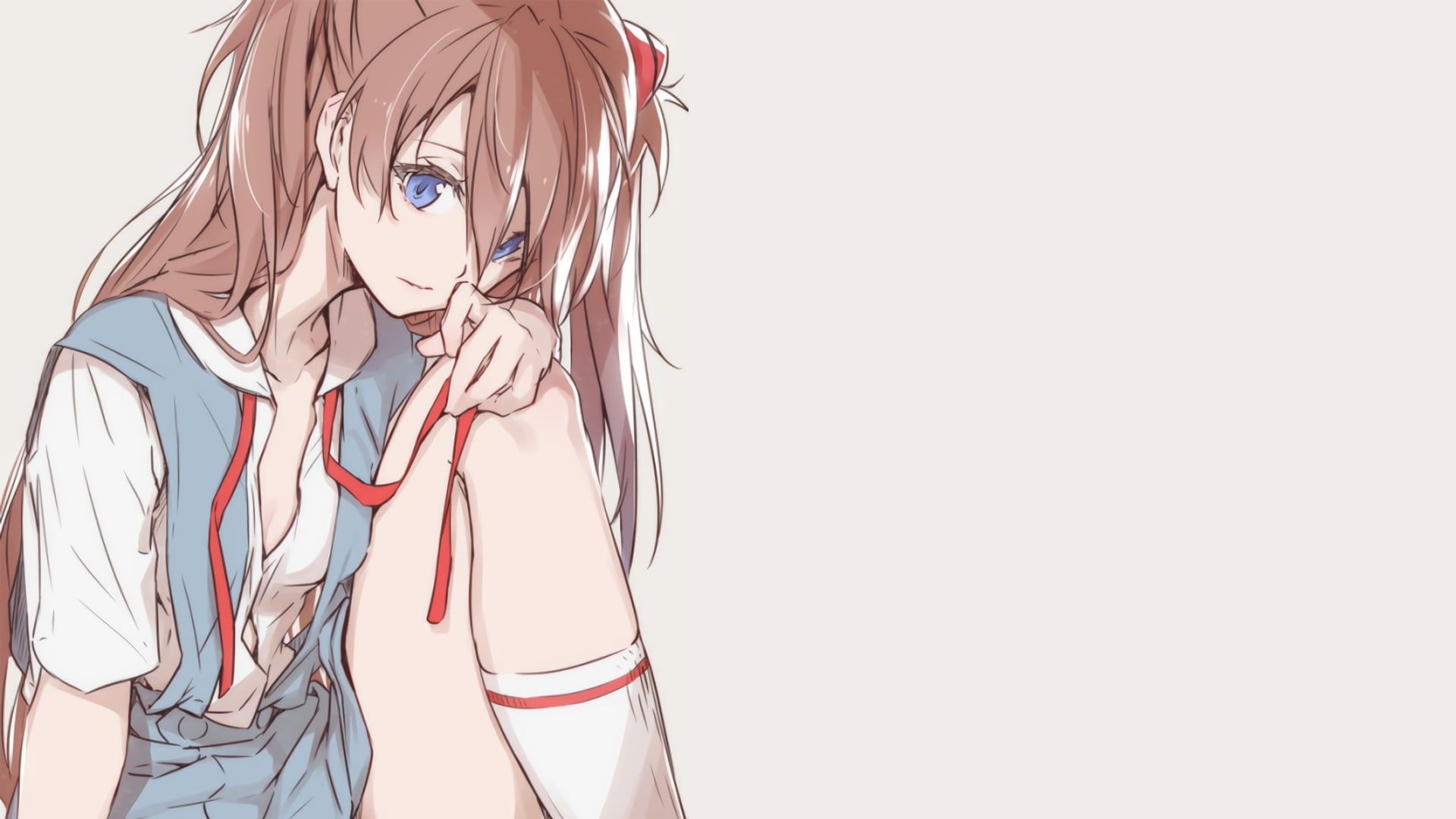 schoolgirl, standing, girls, anime girls, offspring, copy space, females, minimalism, portrait, women, one person, child, hair, manga, redhead, white background, HD Wallpaper