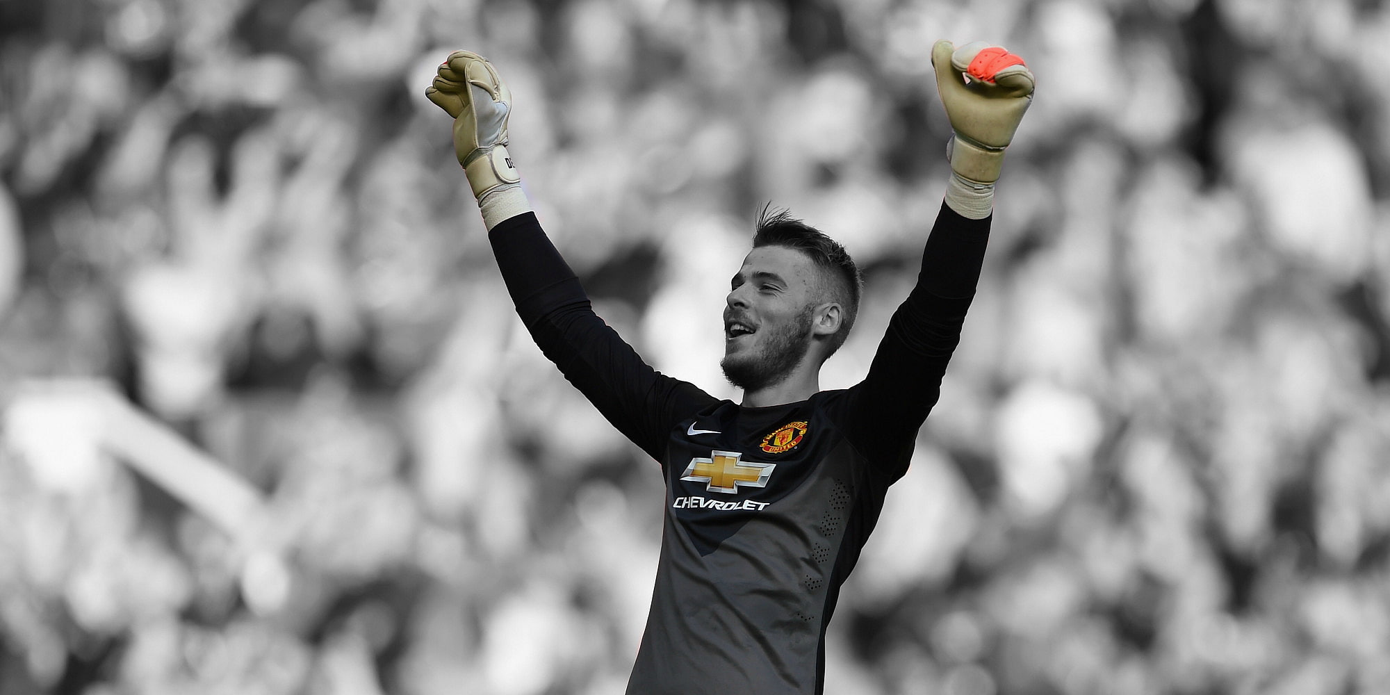 real people, Manchester United, front view, leisure activity, day, human arm, human body part, outdoors, arms raised, focus on foreground, David de Gea, HD Wallpaper