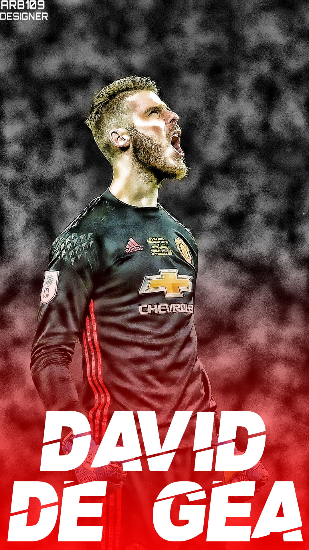 clothing, David de Gea, number, waist up, celebration, young adult, males, adult, red, standing, pride, text, sports, emotion, soccer, the past, communication, Phone HD Wallpaper