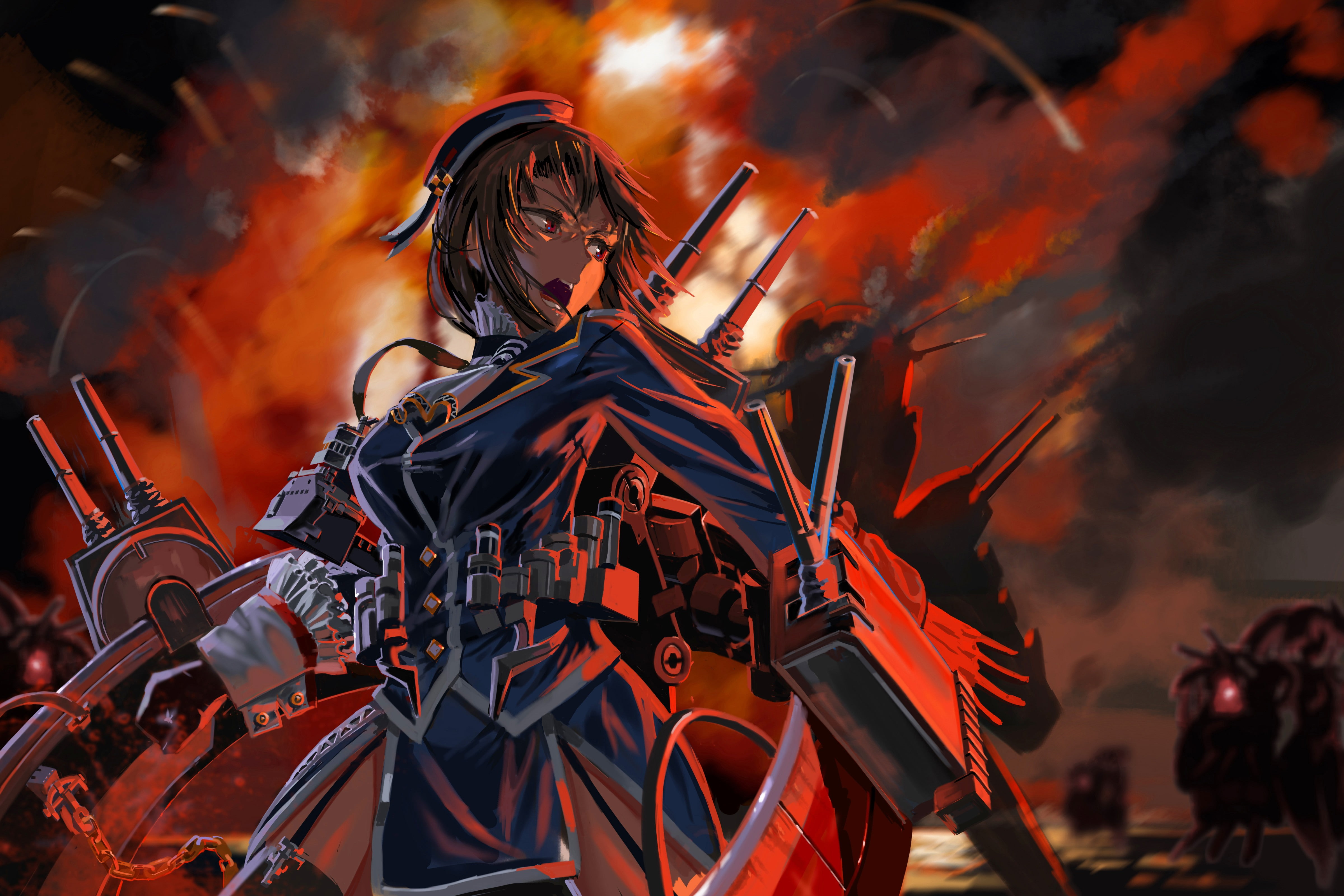 event, celebration, focus on foreground, arts culture and entertainment, 4K, no people, heat - temperature, burning, creativity, nature, day, Kantai Collection, HD Wallpaper
