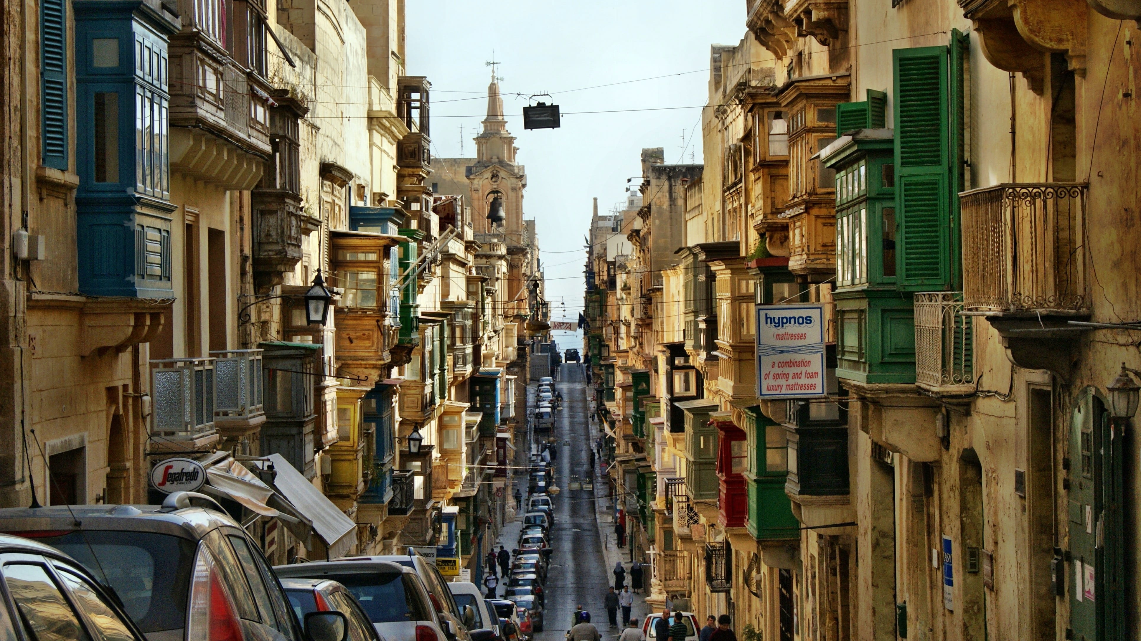 building exterior, car, lane, architecture, city, Valletta, 4K, built structure, mode of transportation, transportation, 2012, residential district, day, HD Wallpaper