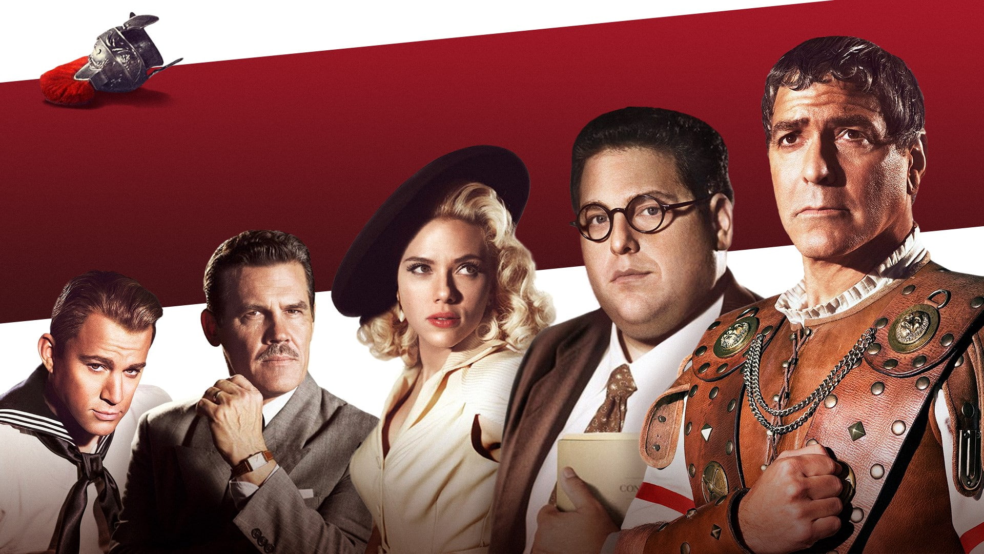 hail caesar, women, retro styled, suit, 1080P, adult, serious, people, emotion, red, young adult, young men, group of people, business, males, men, females, HD Wallpaper