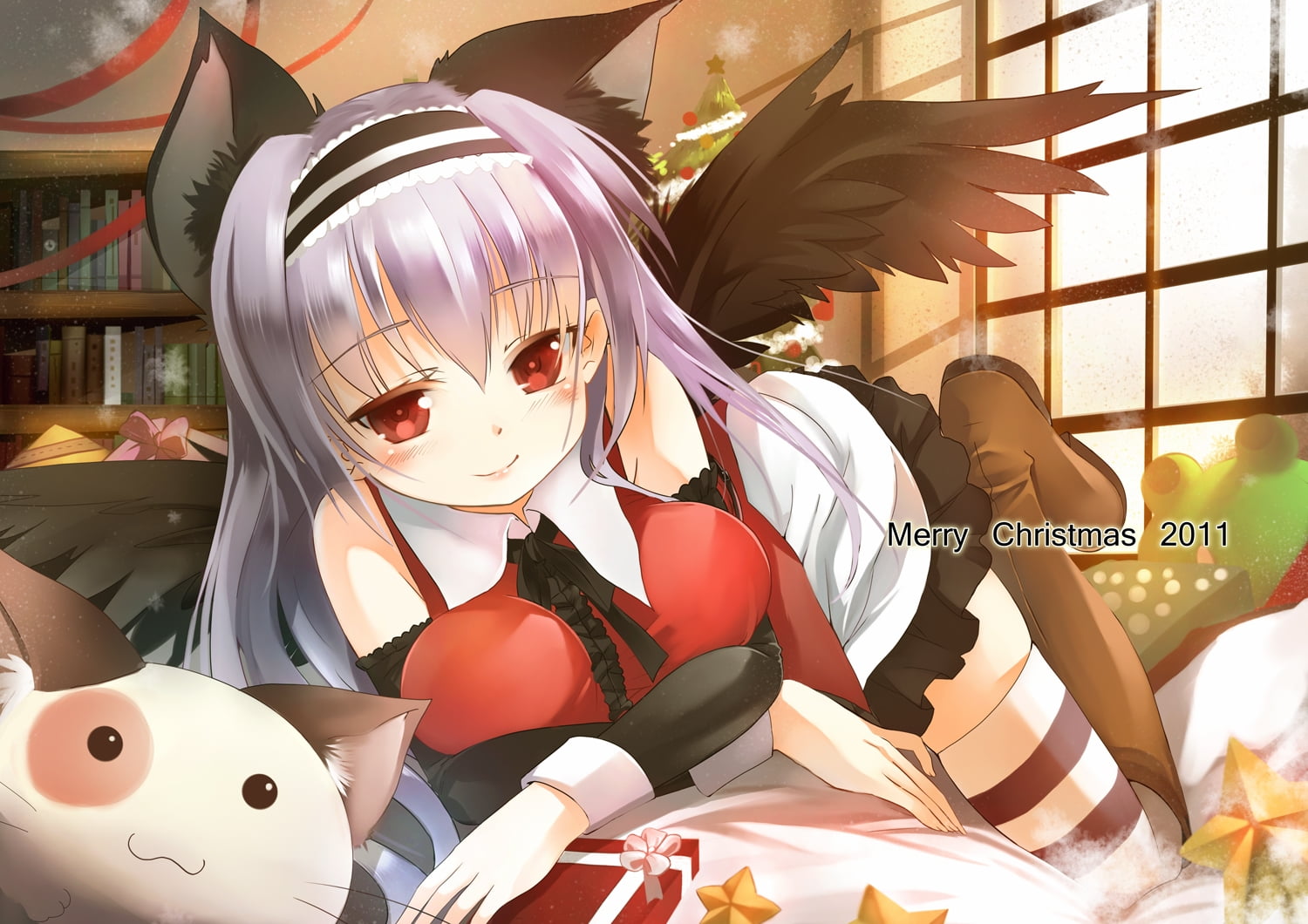 representation, people, fashion, black, girl, celebration, decoration, clip, window, cat, character, amaha miu, red, amusement park, art and craft, ears, HD Wallpaper