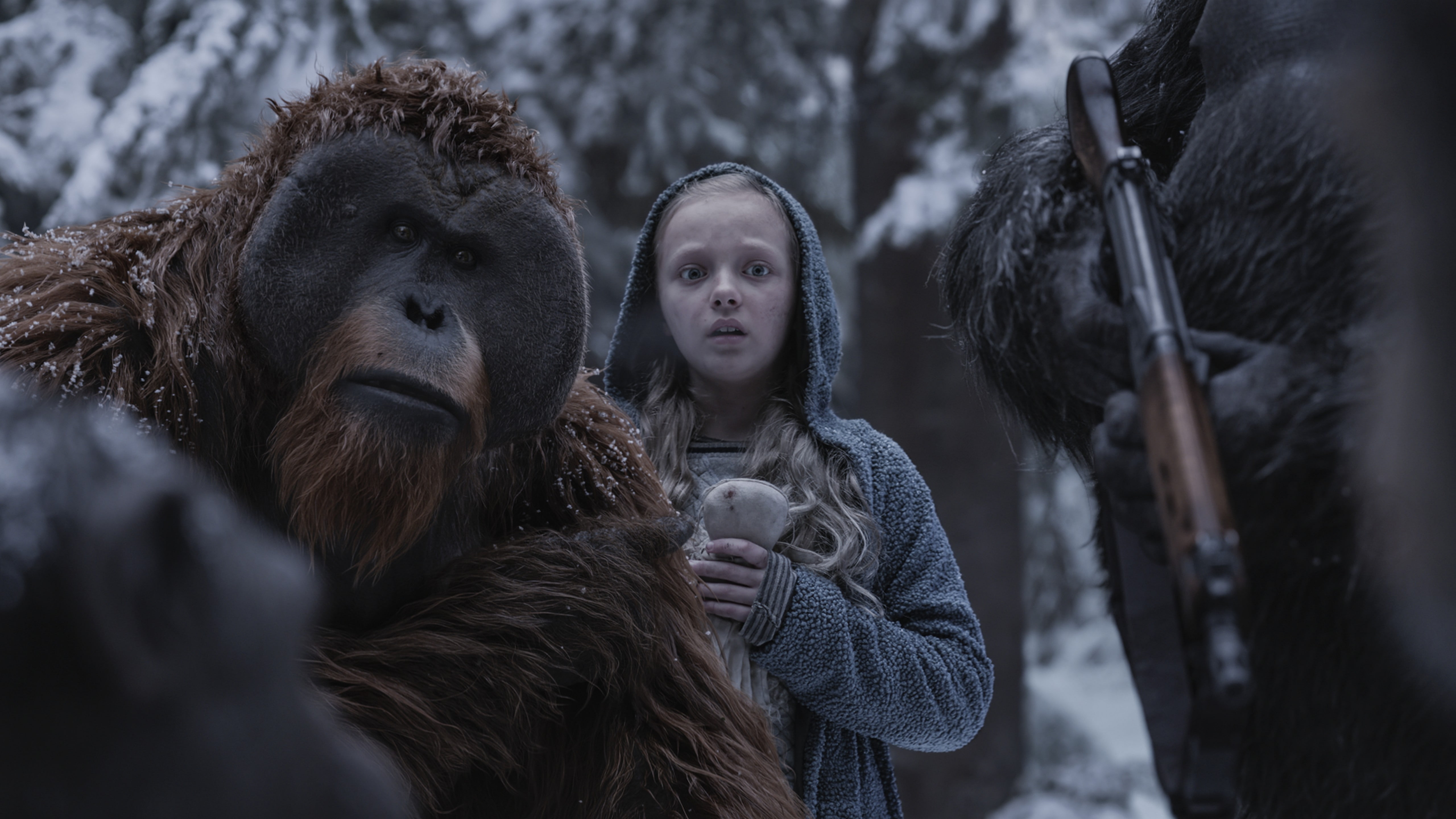 planet, Amiah Miller, 5k, 5K, movie, War for the Planet of the Apes, apes, HD Wallpaper