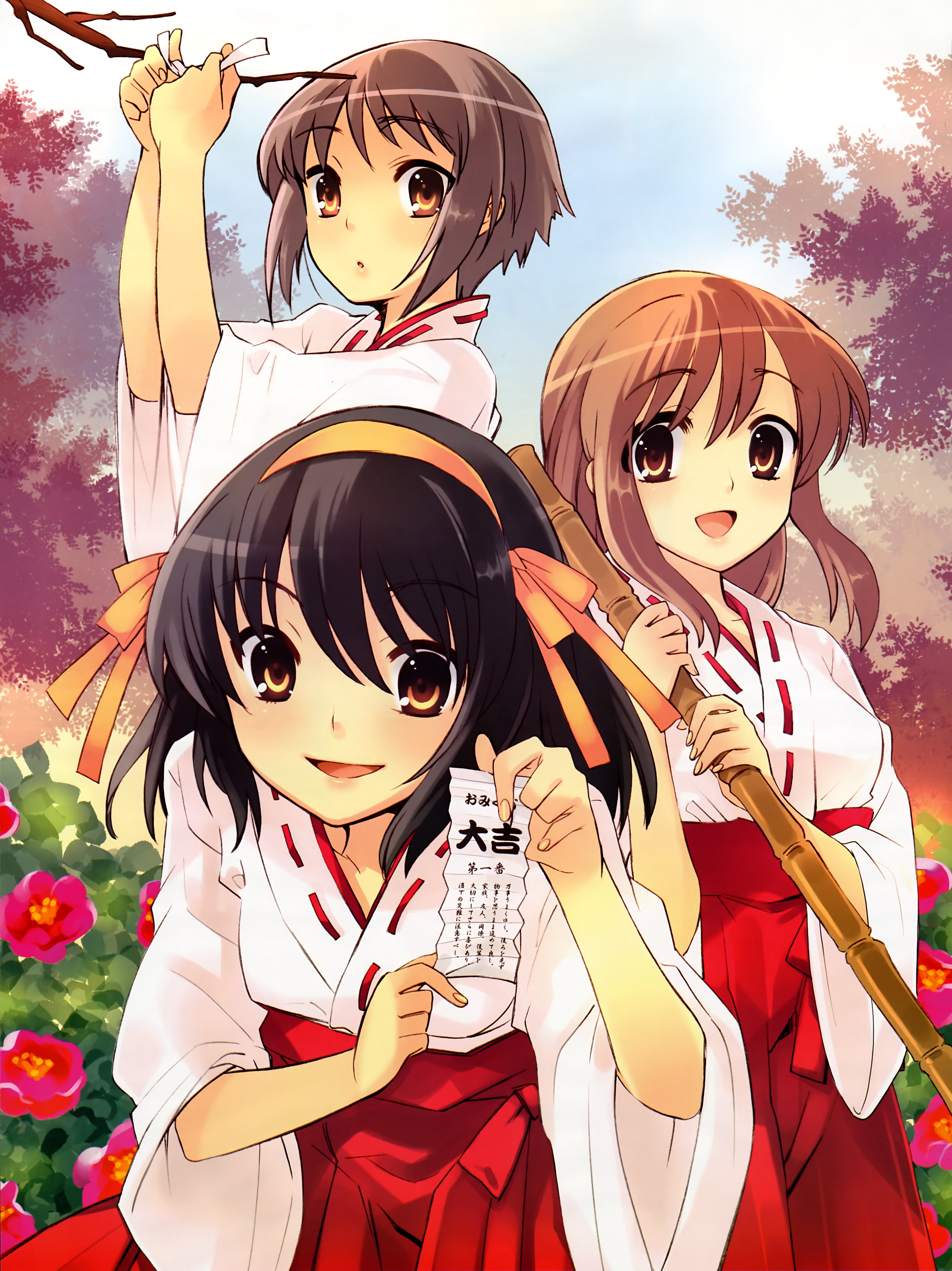 costume, anime girls, lifestyles, happiness, people, 5K, females, Suzumiya Haruhi, cute, two people, offspring, innocence, representation, women, Asahina Mikuru, Phone HD Wallpaper