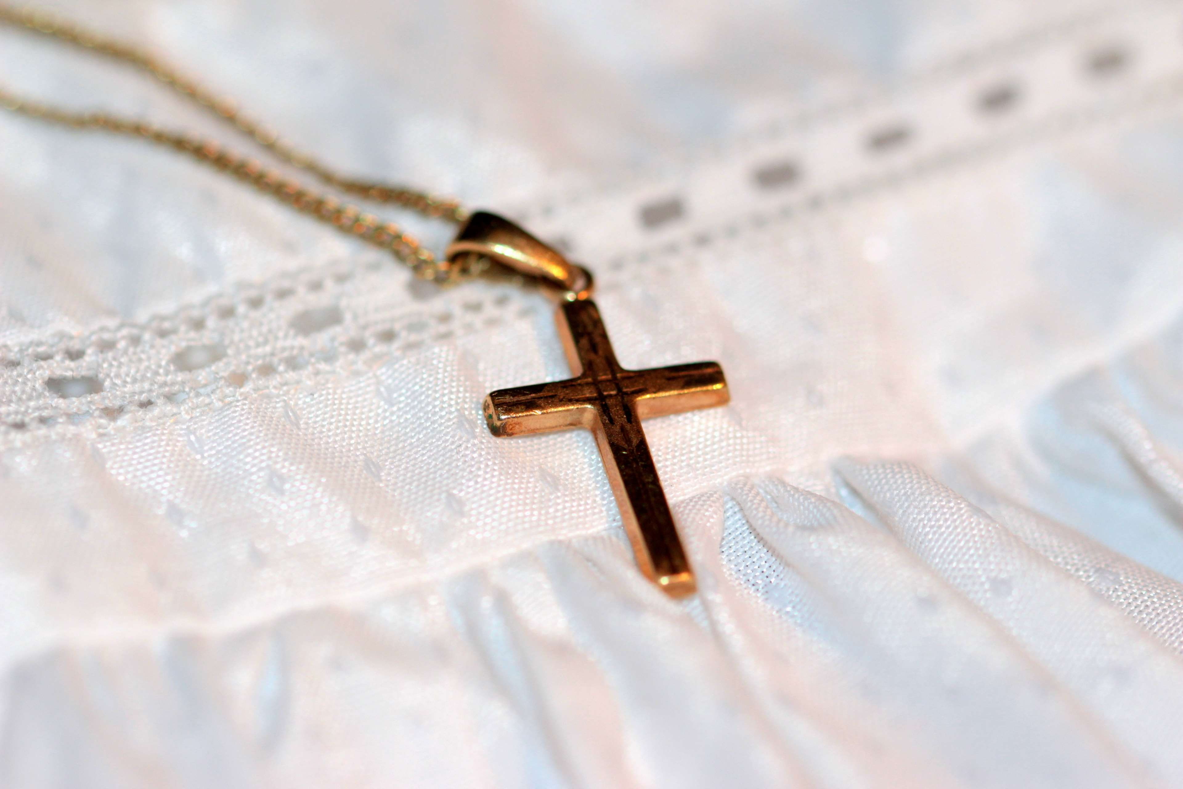 religion, luxury, fashion, wedding, extreme close-up, clothing, baptism bracelet, faith, elegance, studio shot, cross, indoors, christening gown, 4K, emotion, HD Wallpaper