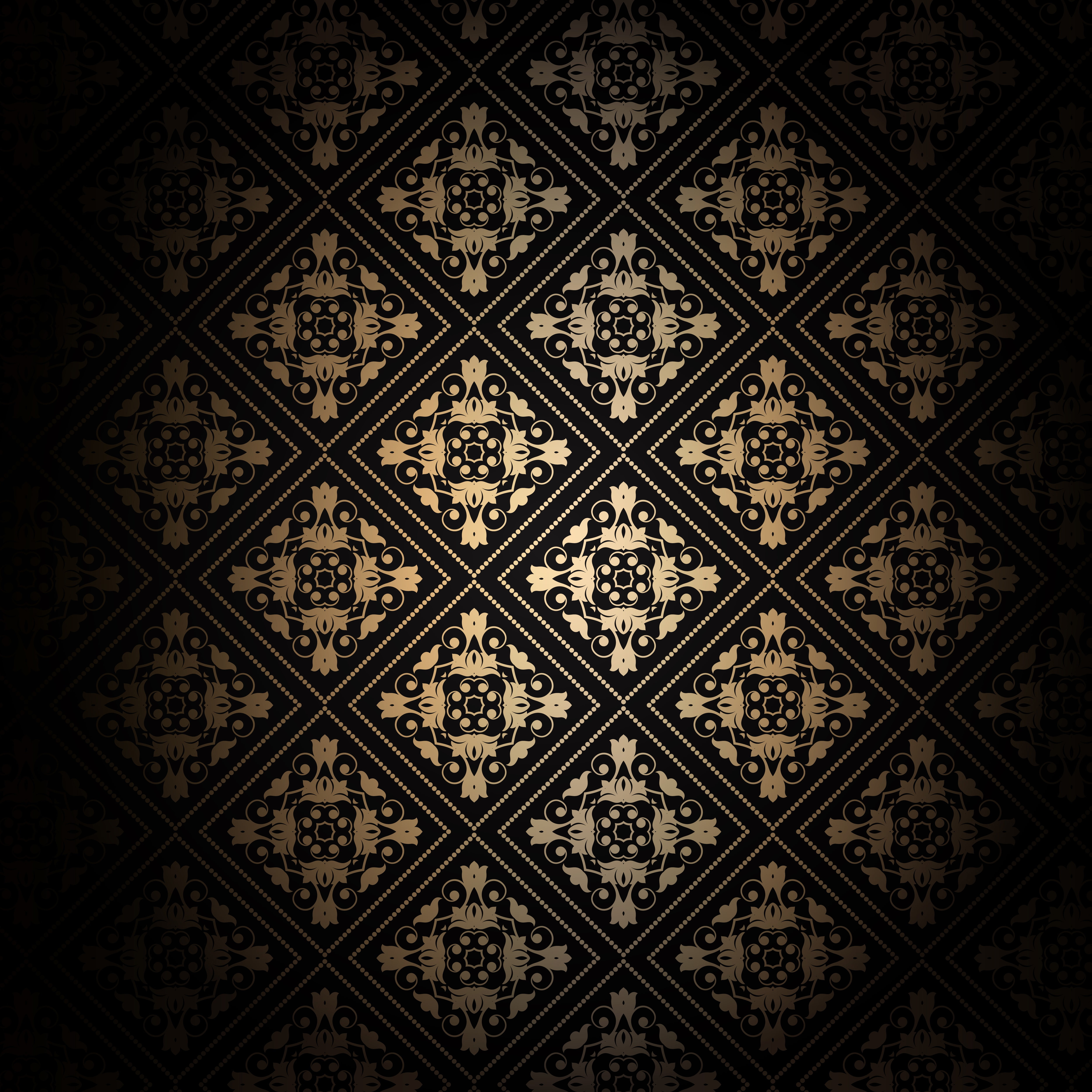 texture, 4K, ornament, golden, elegant, Phone HD Wallpaper