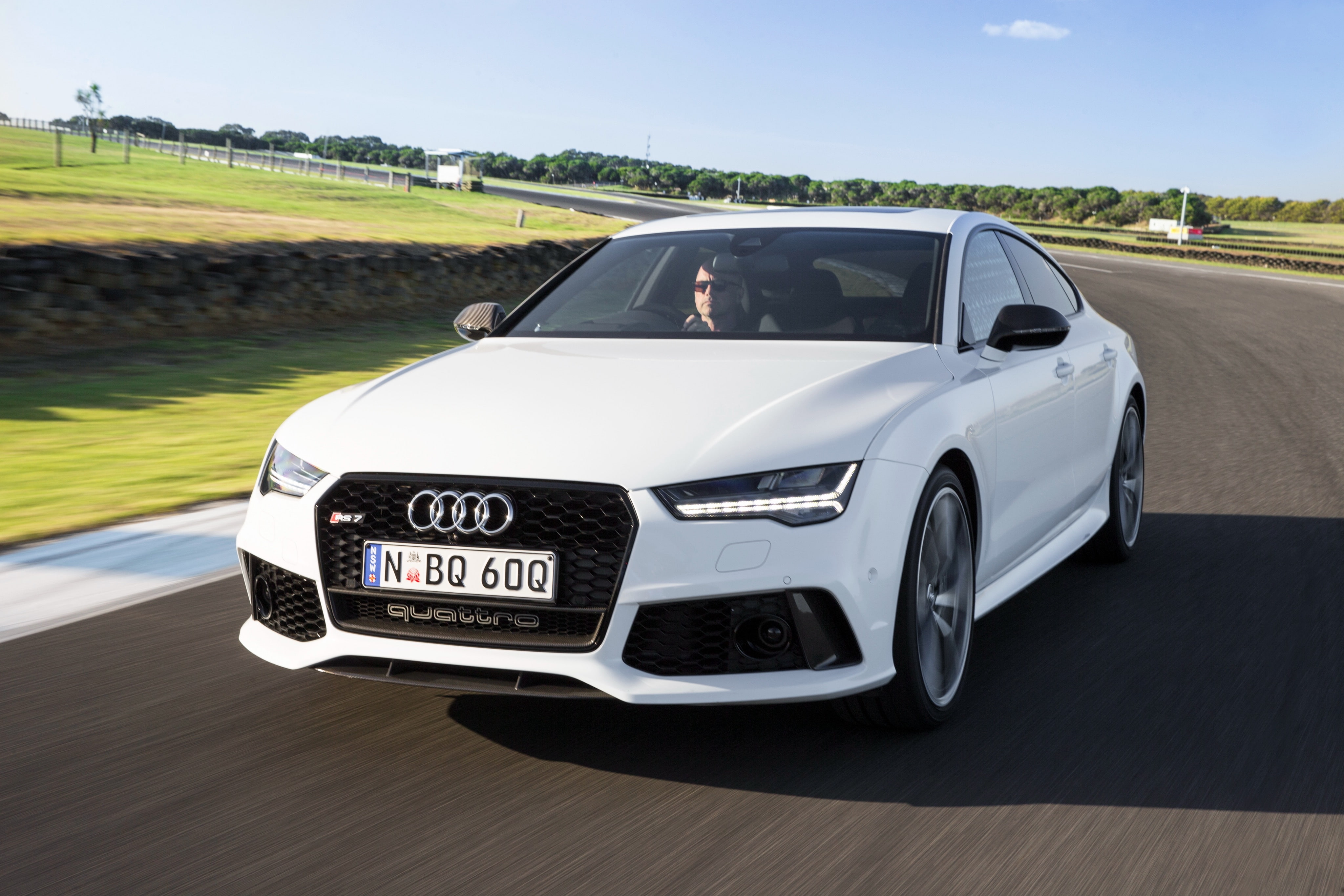 speed, auto, track, RS 7, Sportback performance, car, Audi, white, 4K, HD Wallpaper