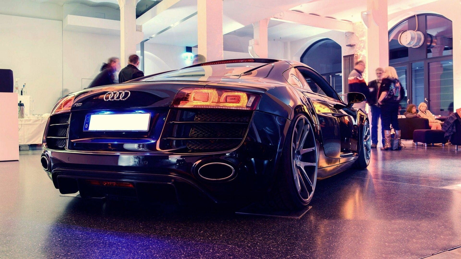 city, men, transportation, lifestyles, day, motor vehicle, Audi R8, women, adult, car, medium group of people, real people, 1080P, standing, audi, group of people, HD Wallpaper