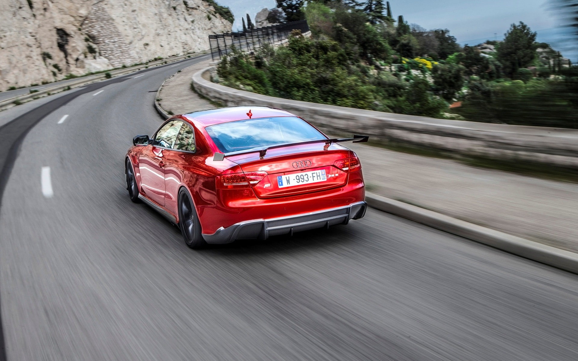 car, red cars, road, ABT, Audi, 1080P, Audi RS5, HD Wallpaper