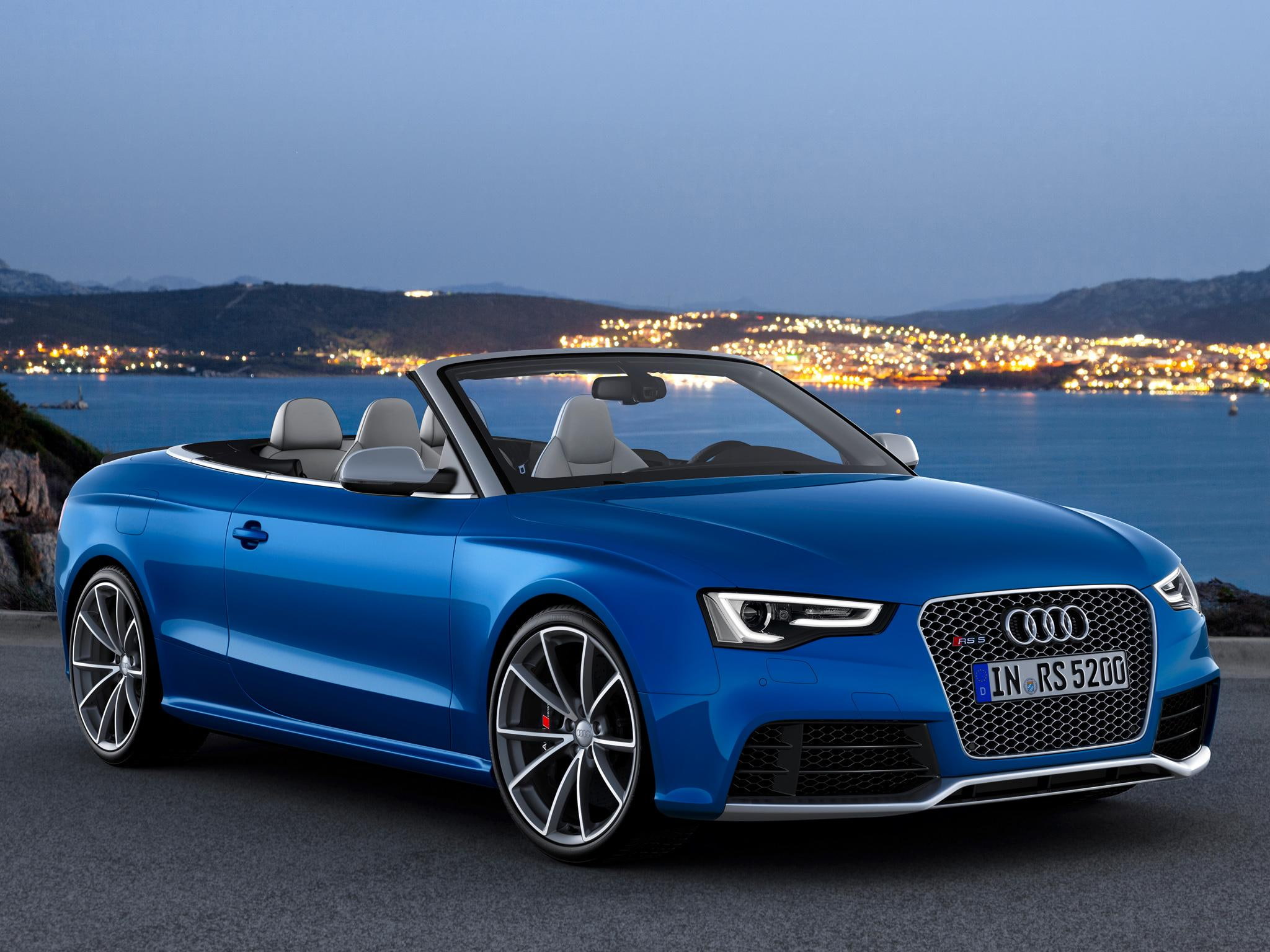 blue, gray interior, rs, conv, 1080P, cars, cabriolet, audi, HD Wallpaper