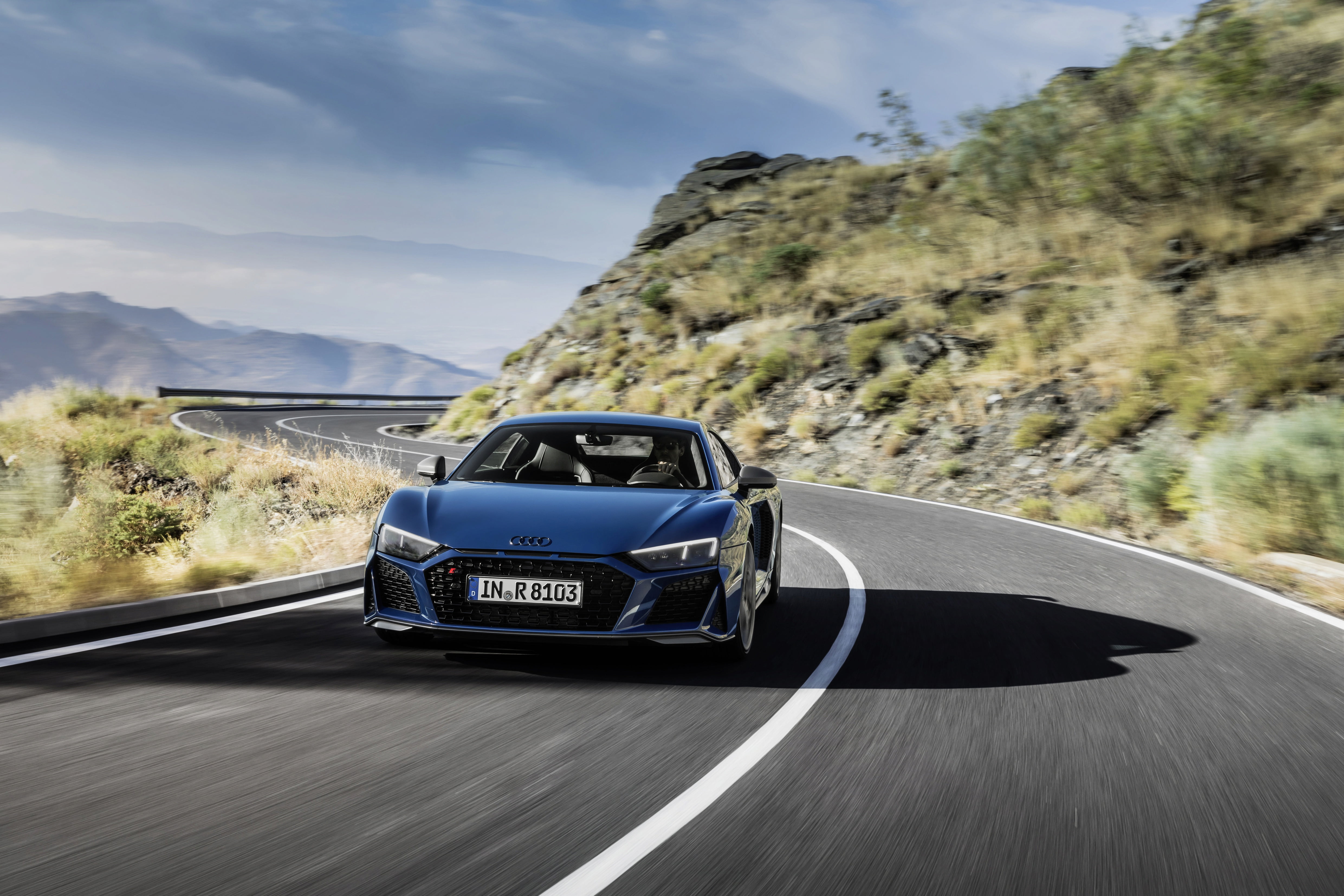 4K, asphalt, V10, movement, sports car, quattro performance, Audi R8, Audi, HD Wallpaper