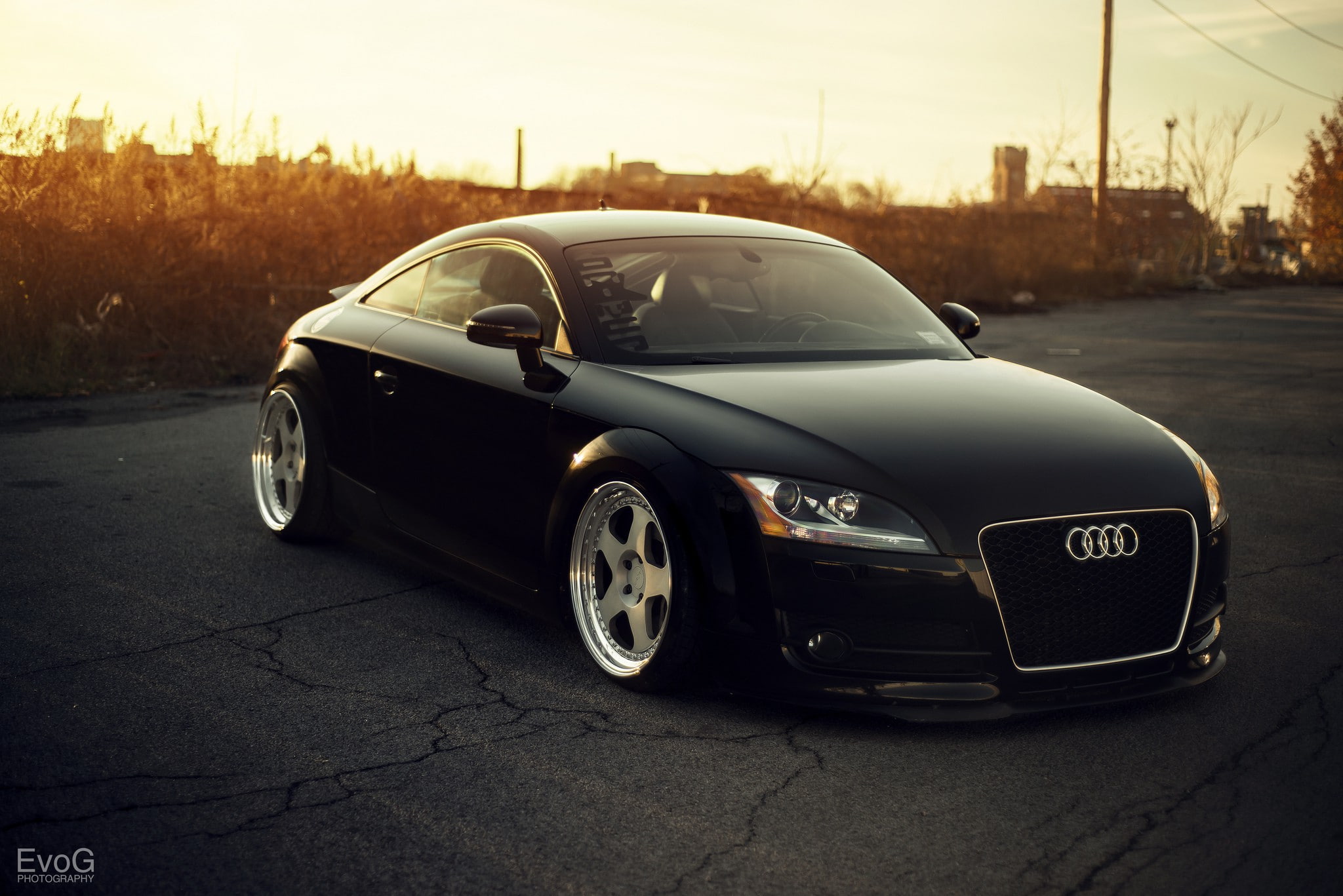 front, black, TT, Audi, 1080P, HD Wallpaper