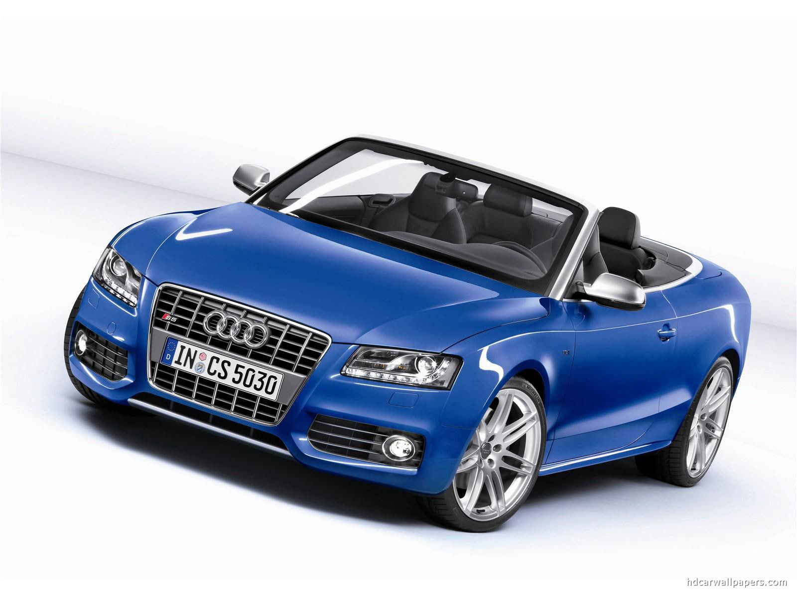 audio, blue, convertible, cars, s, 2010, 720P, audi, cabriolet, HD Wallpaper