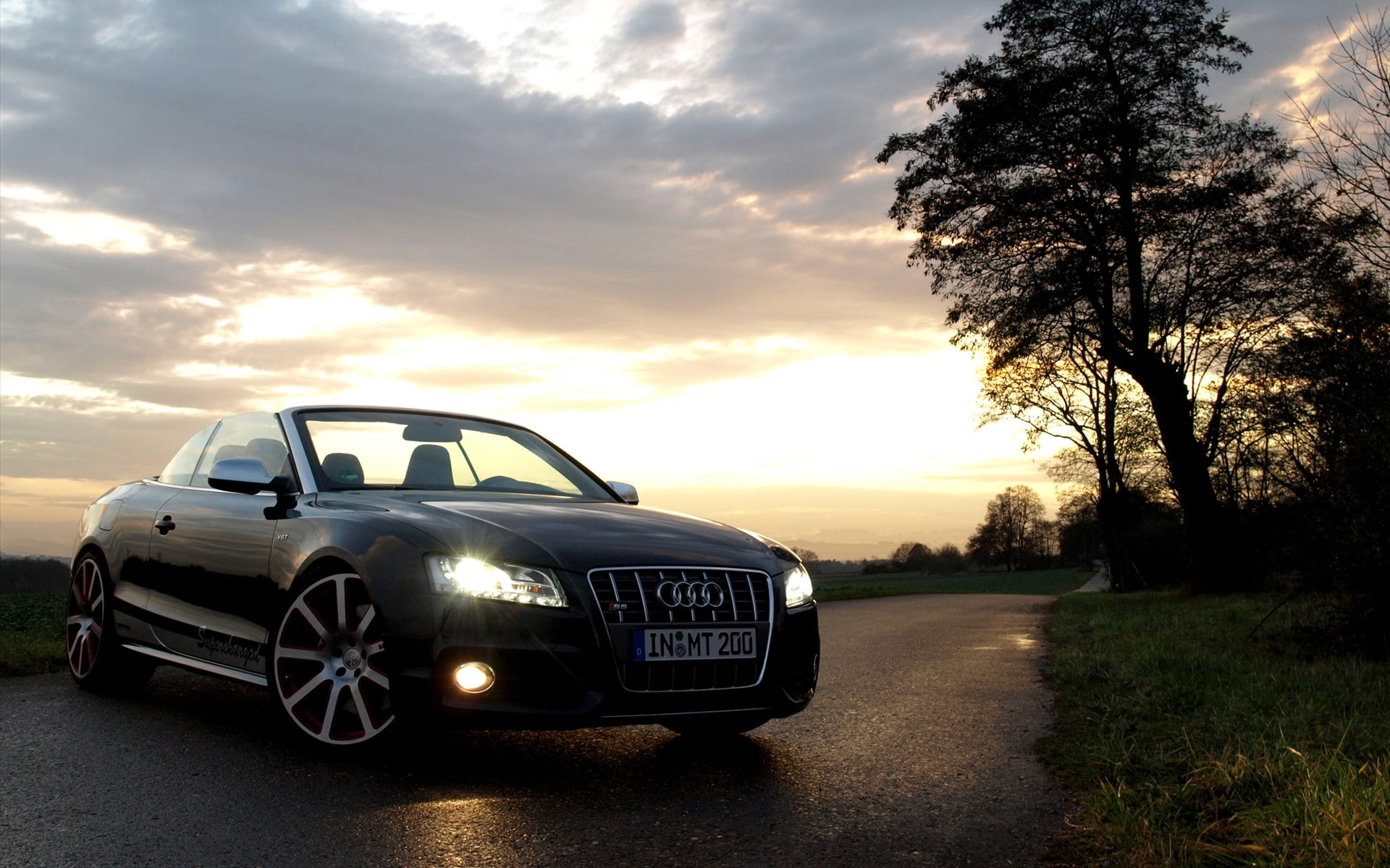 cabrio, 1080P, audi, supercharged, coupe, black, s, HD Wallpaper